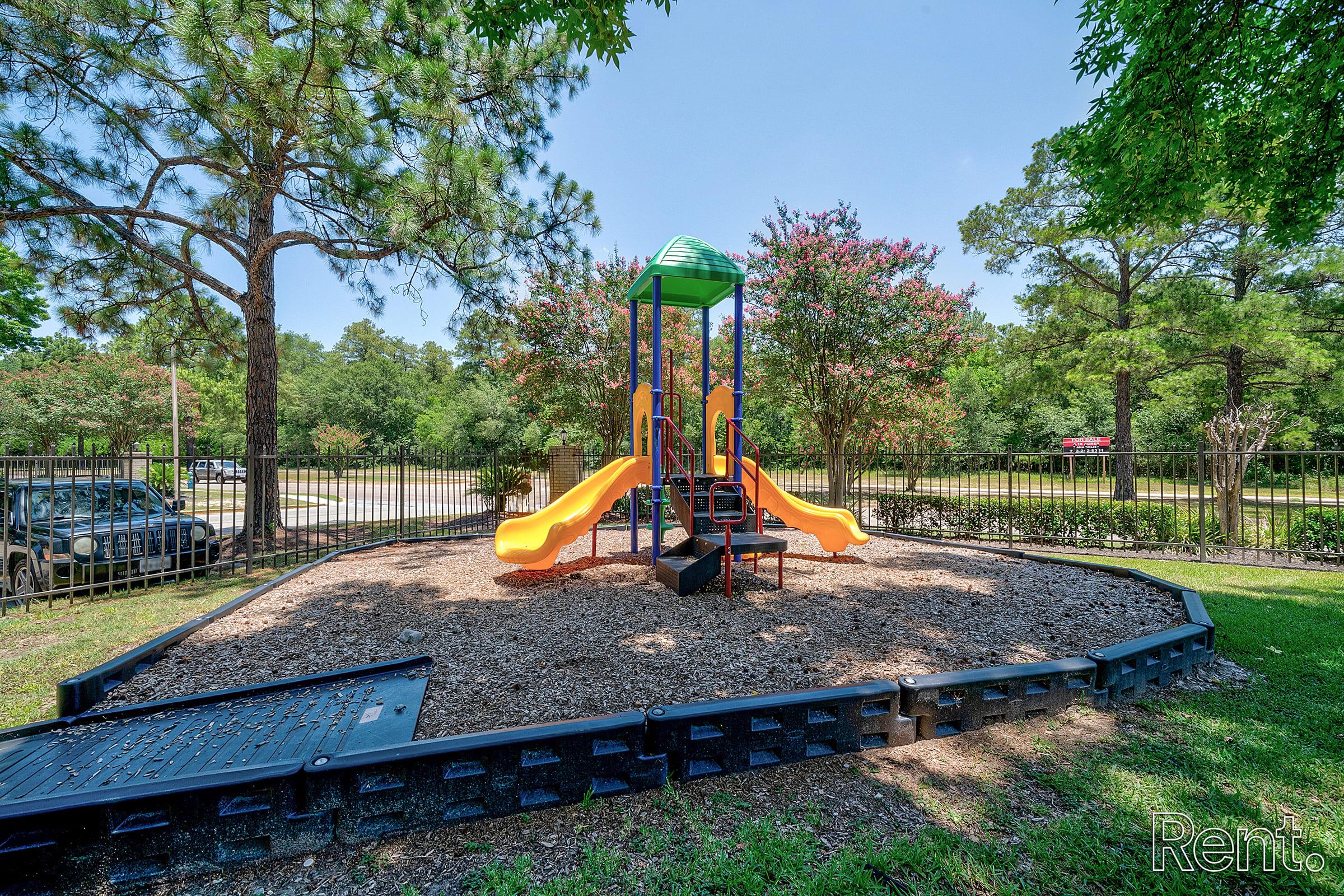 a playground in a garden