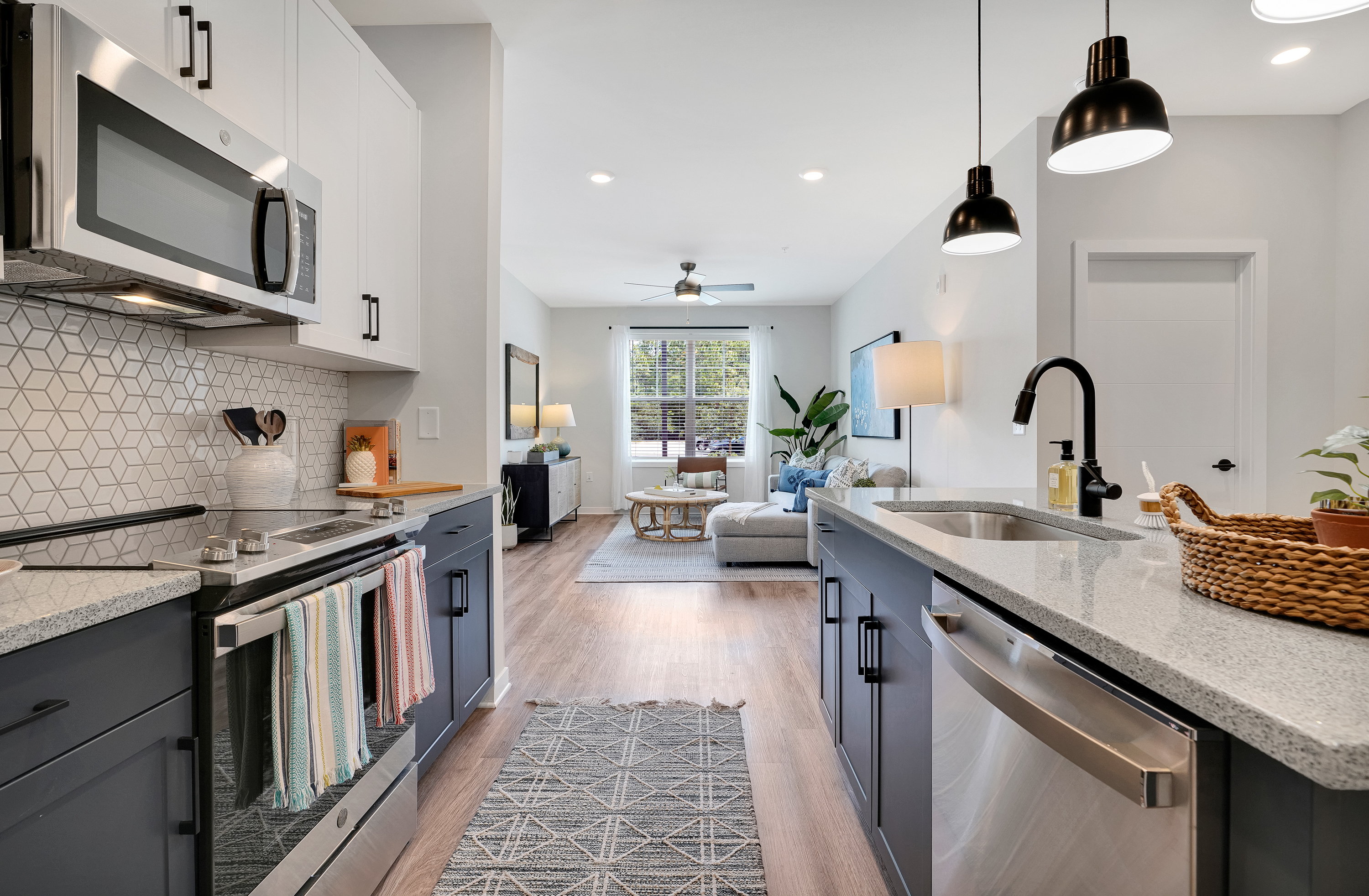 a view of a kitchen