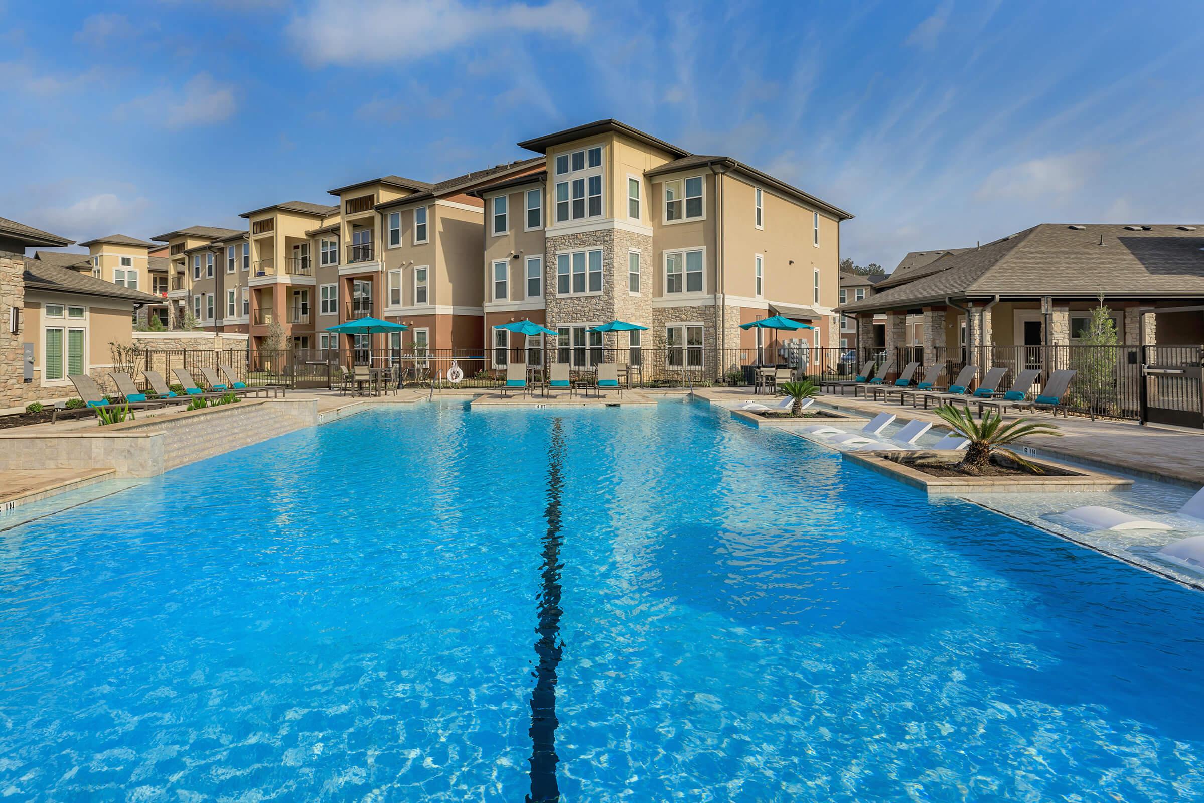 a small house in a pool of water