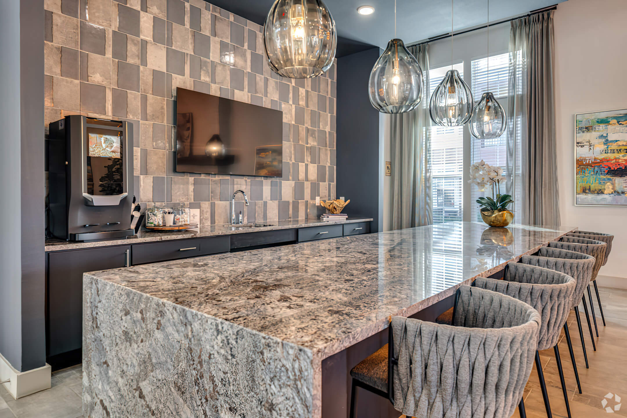 a kitchen with a sink and a window