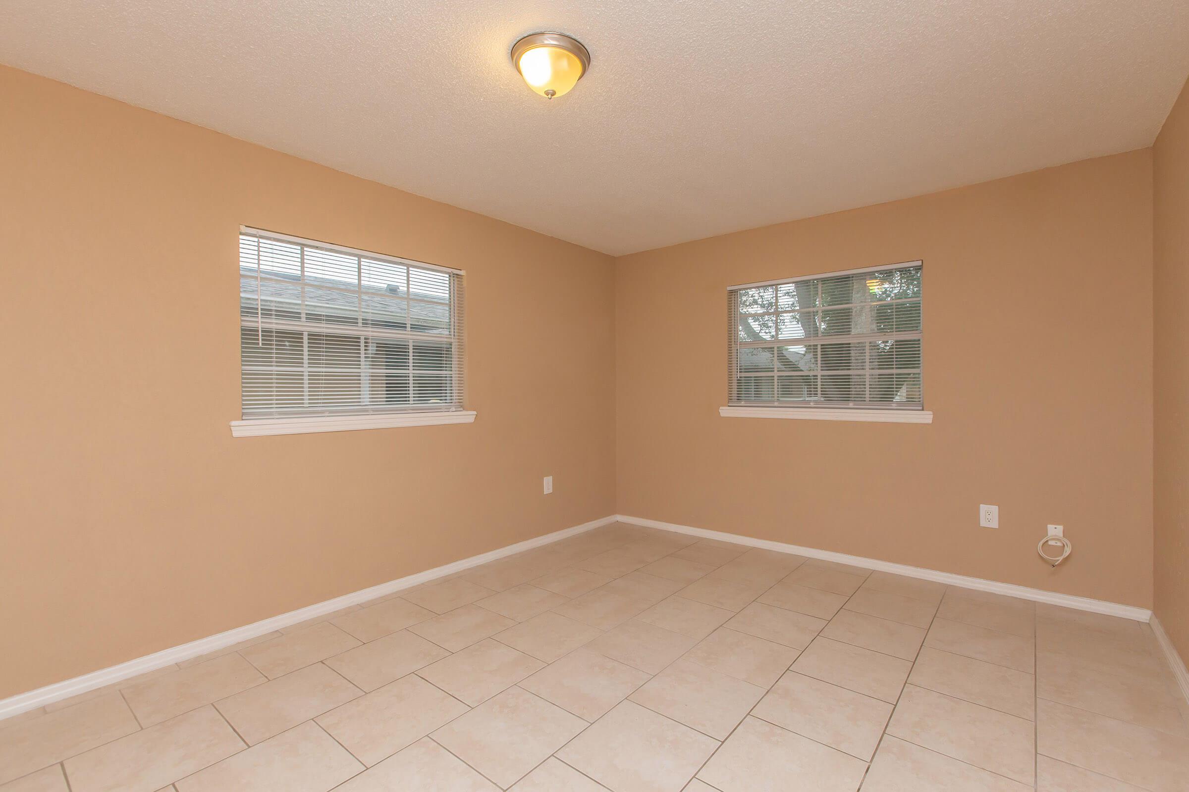 a room with a tiled floor