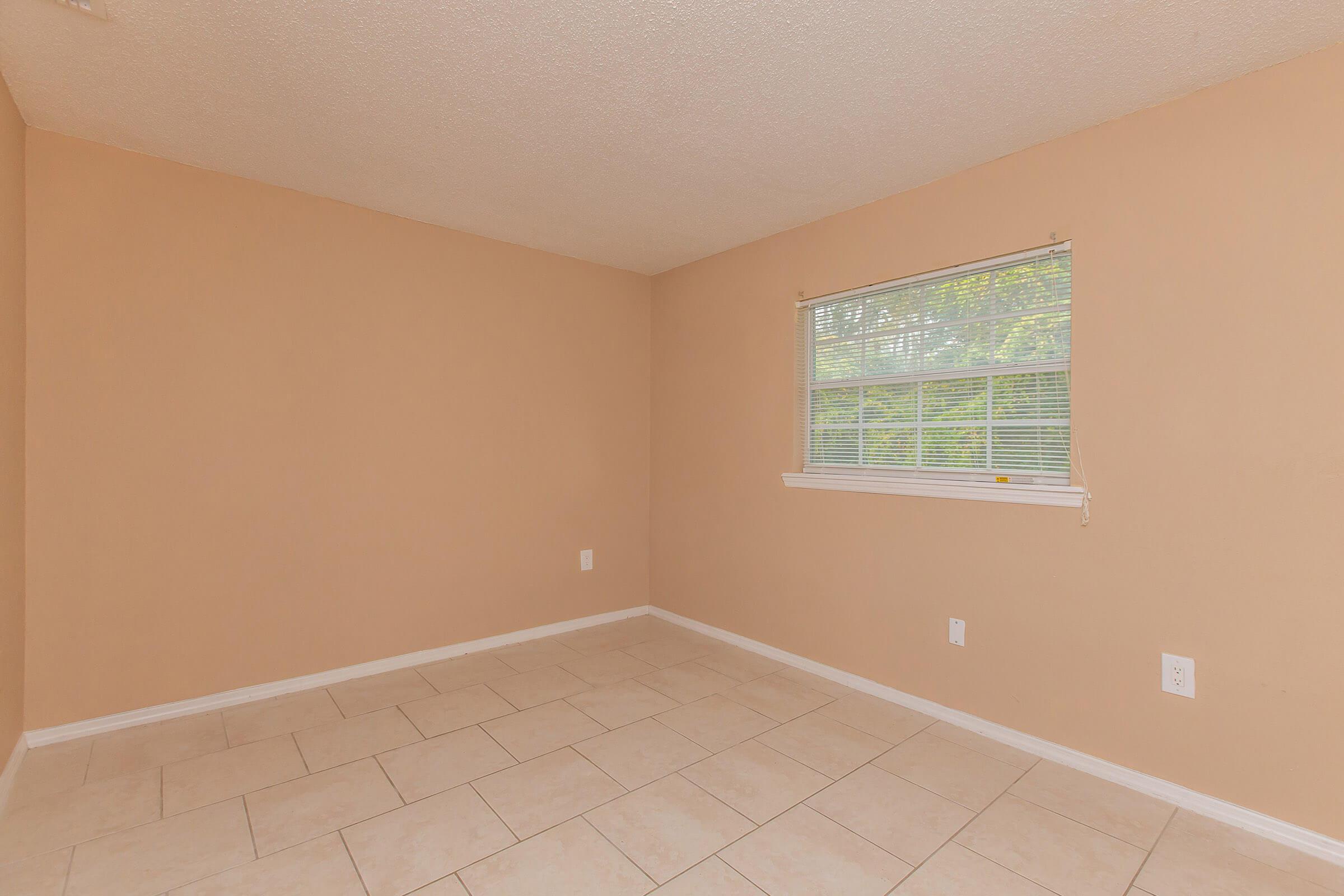 a room with a tiled floor