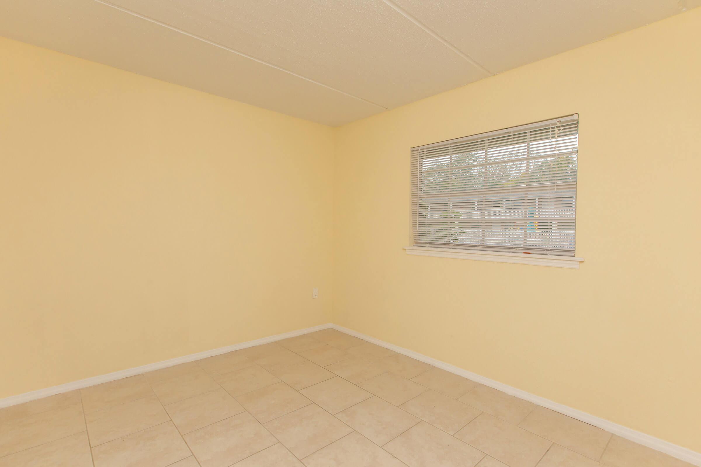 a room with a tile floor