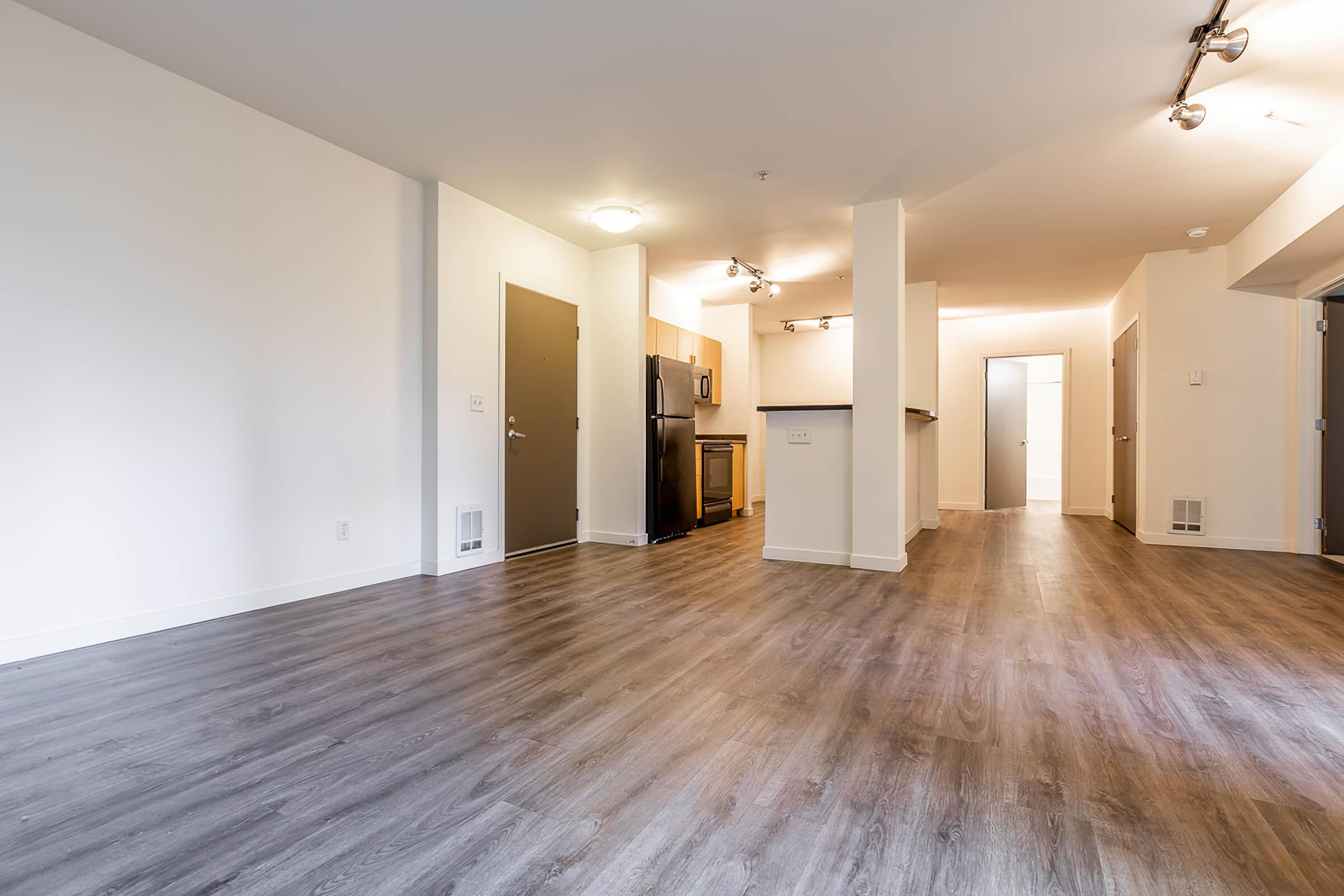 a room with a wood floor