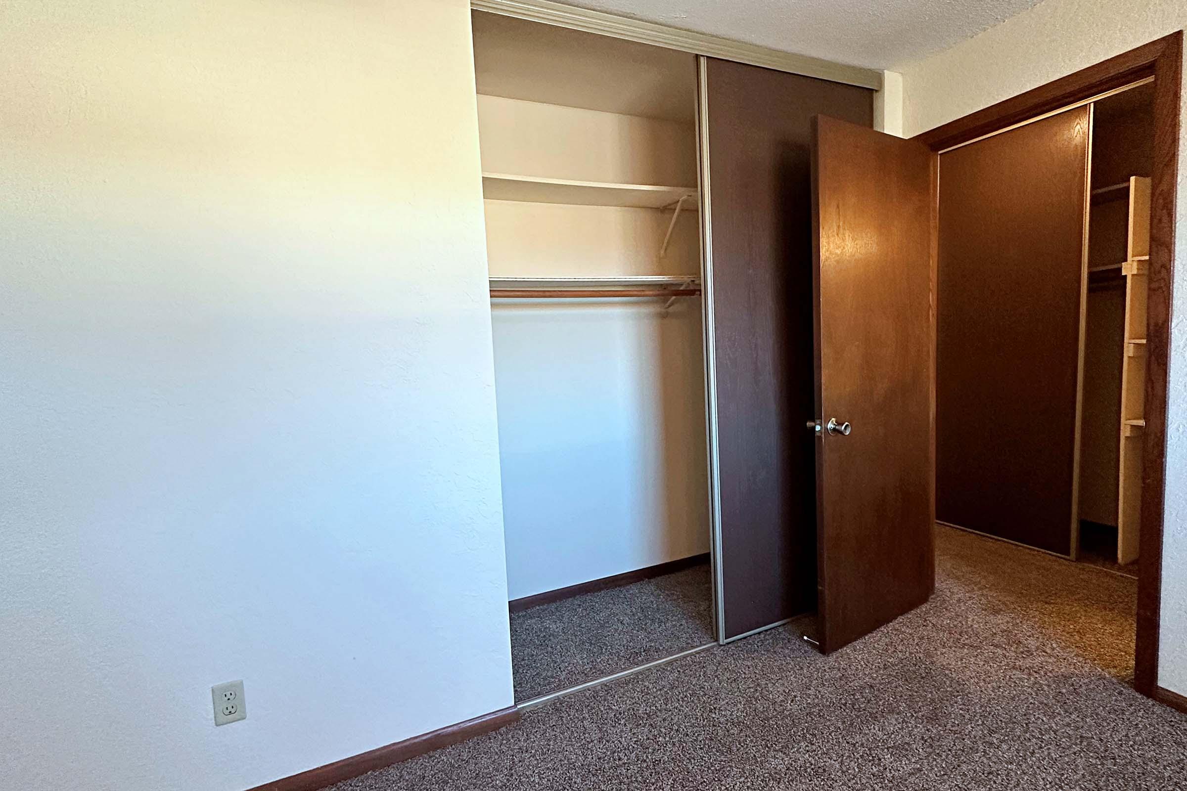 a double door in a room