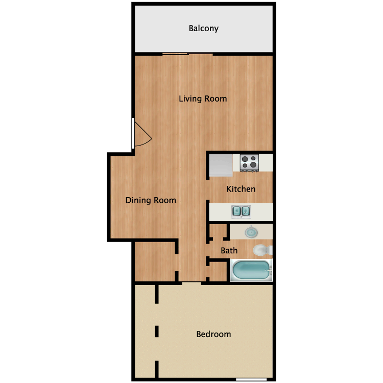 Floor plan image of 1x1 Reno