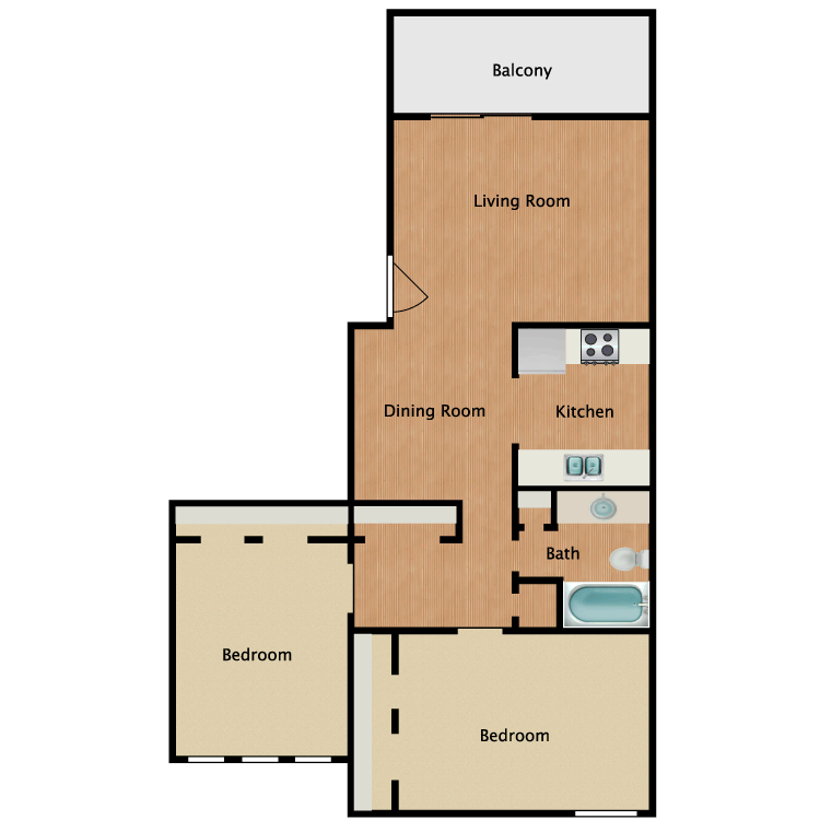 Floor plan image of 2x1 Reno