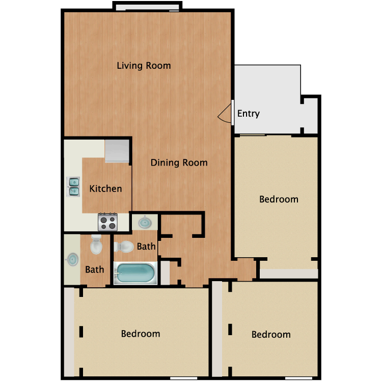 Floor plan image of 3x1.5 Reno