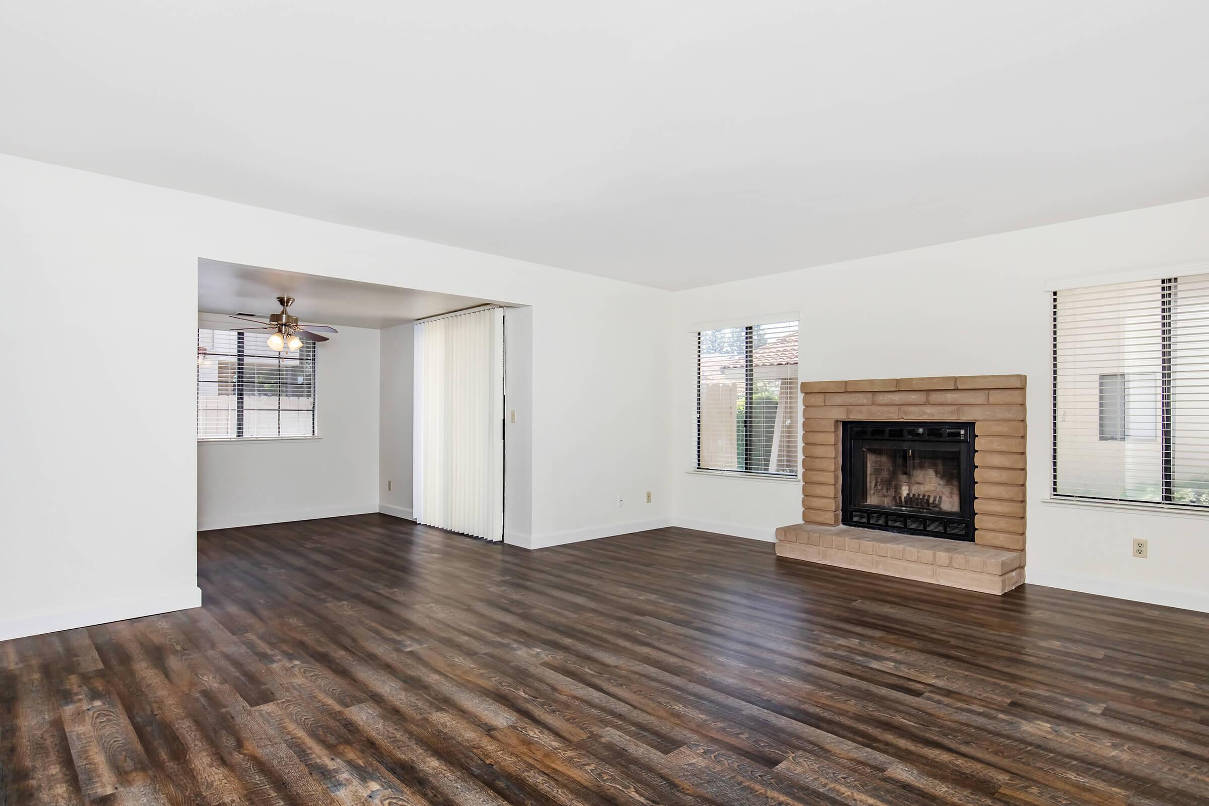 a room with a wood floor