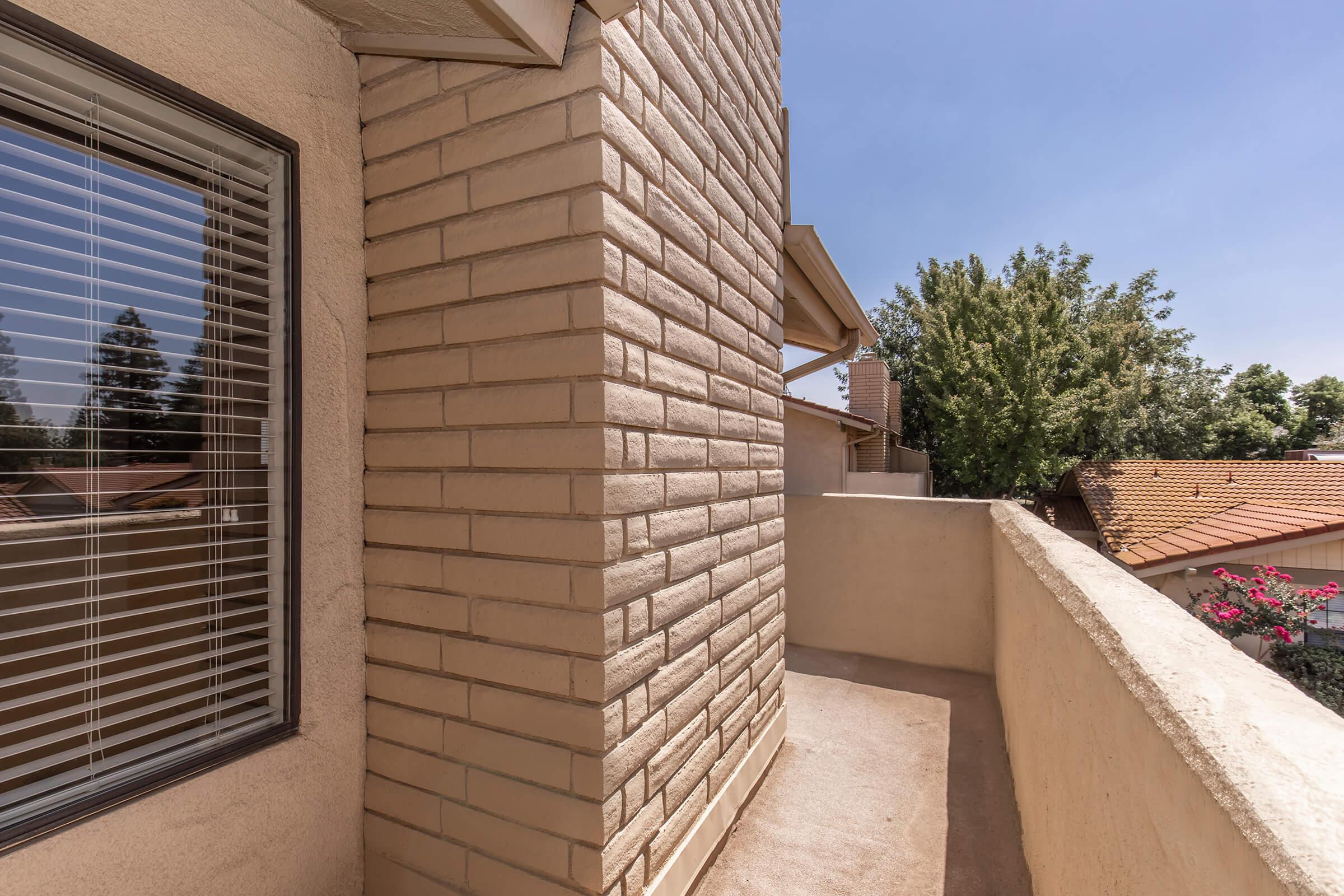 a close up of a brick building