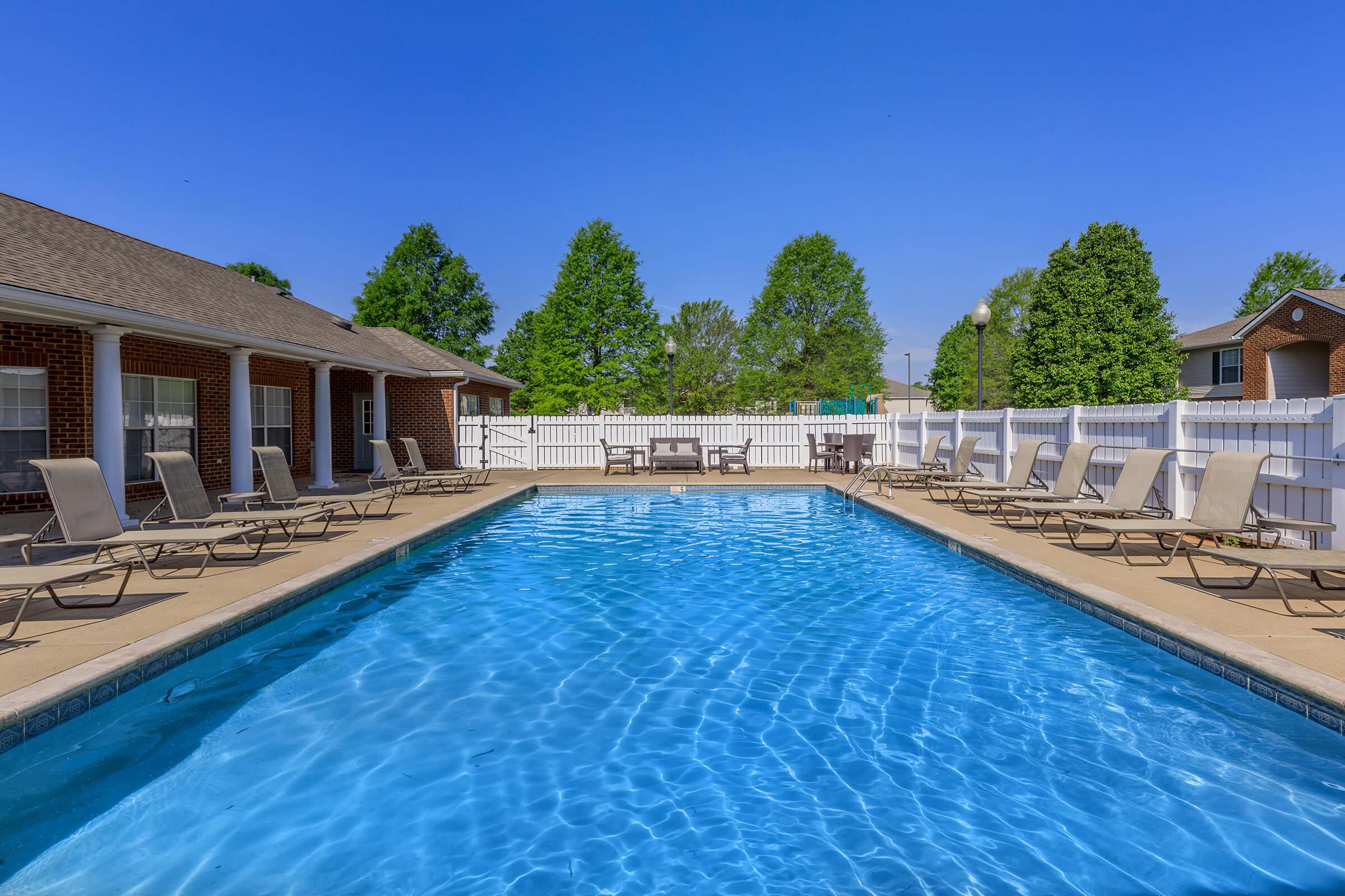 swimming pool and trees