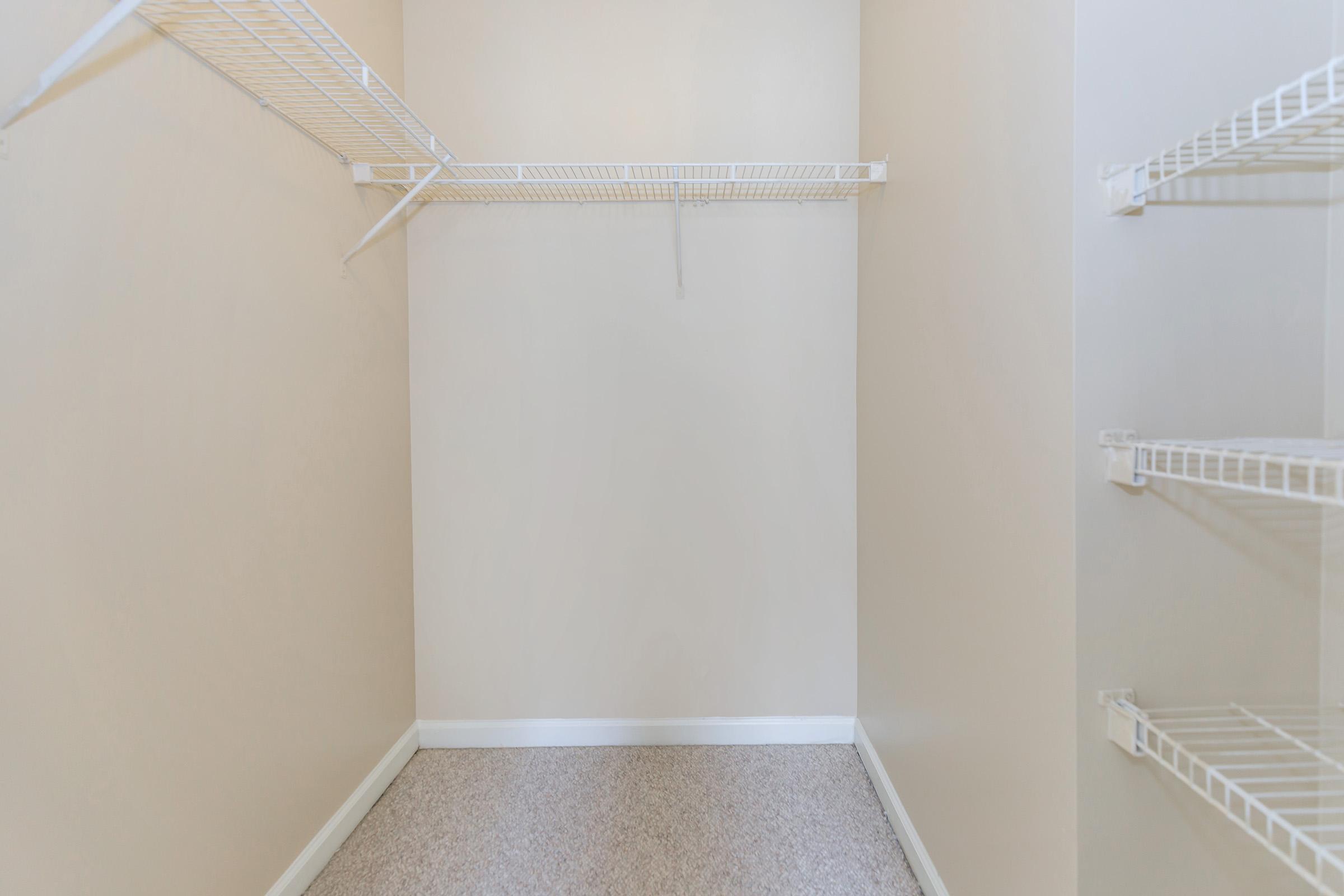 large closet in two bedroom apartment at Lakeshore Crossing Apartments