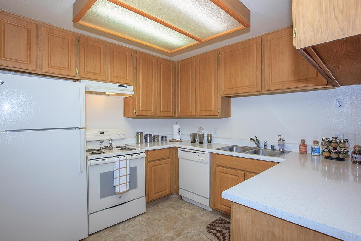 a kitchen with a stove sink and refrigerator