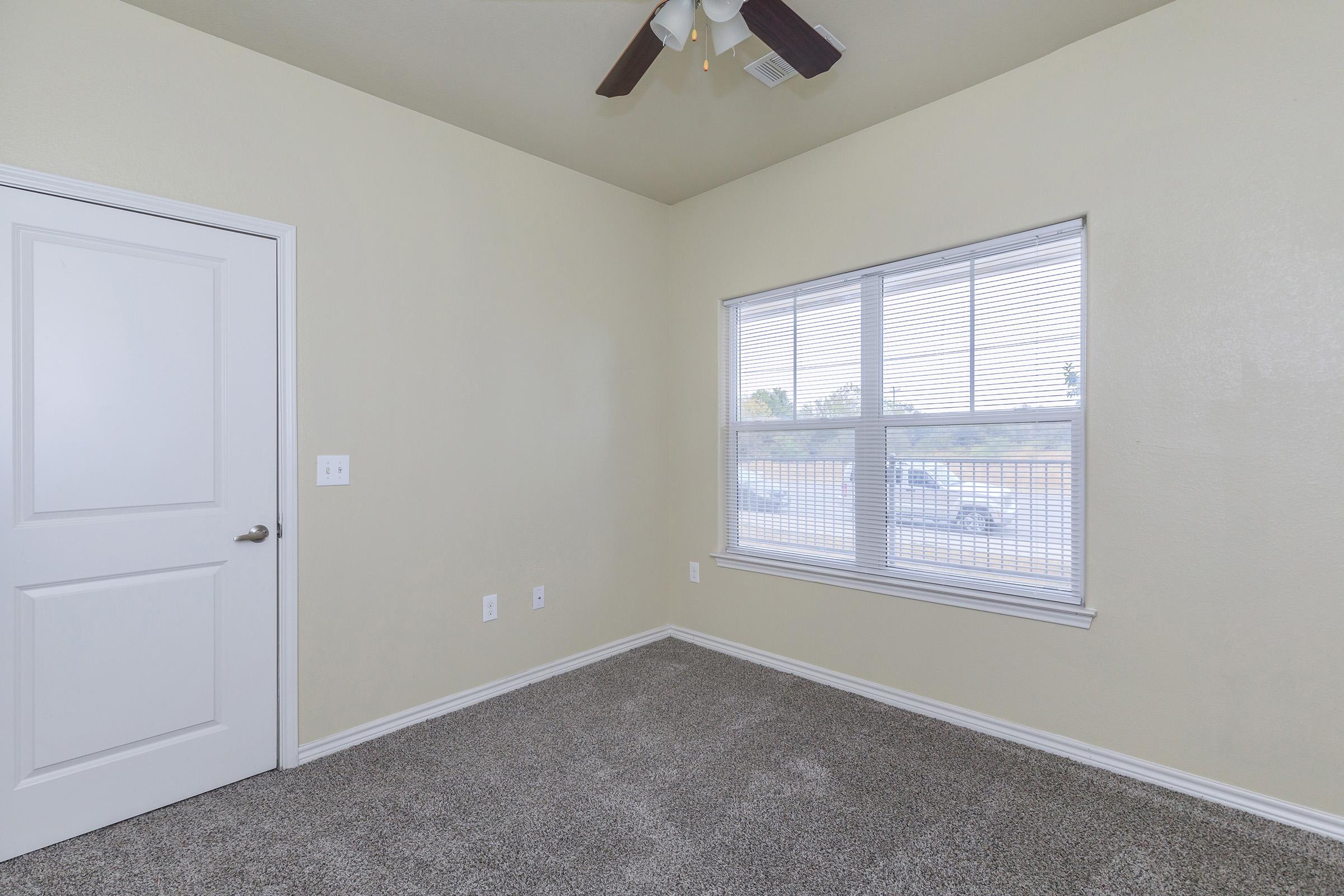 a room with a large window