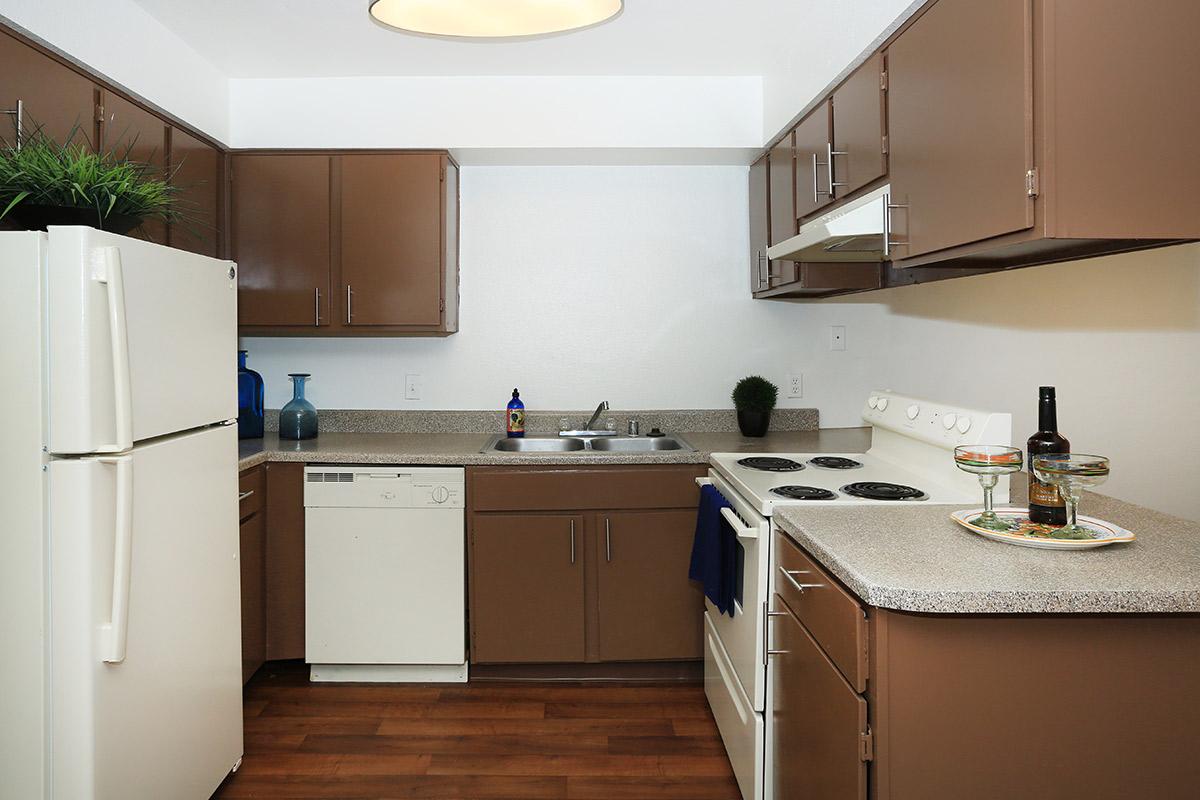 a kitchen with a stove sink and refrigerator