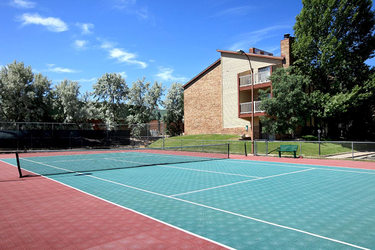 a basketball court holding a racquet