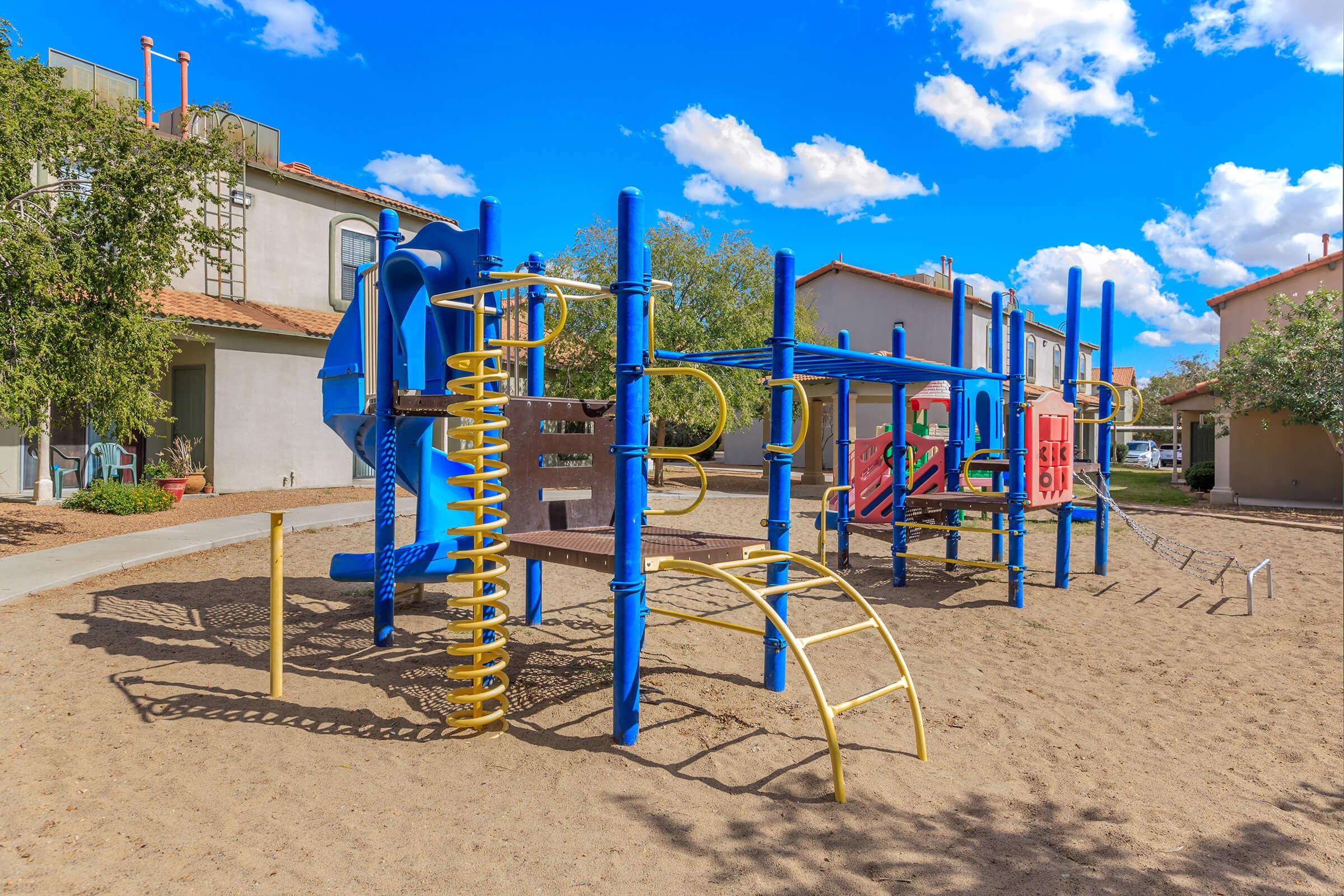 a playground at a beach