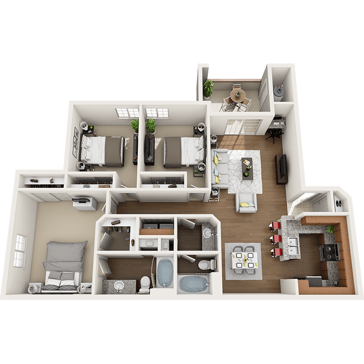 Floor plan image of 3 Bed 2 Bath