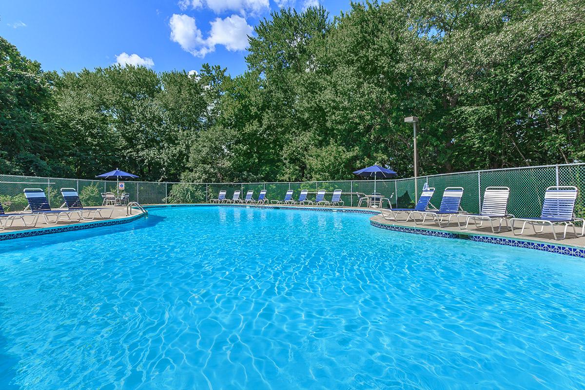 a blue pool of water