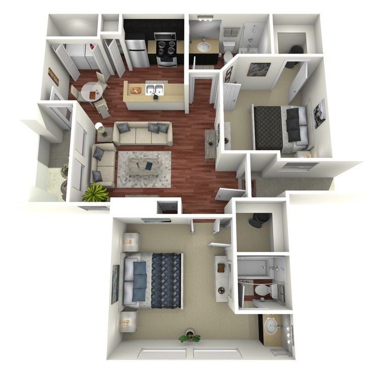 Floor plan image of 2 Bed 2 Bath