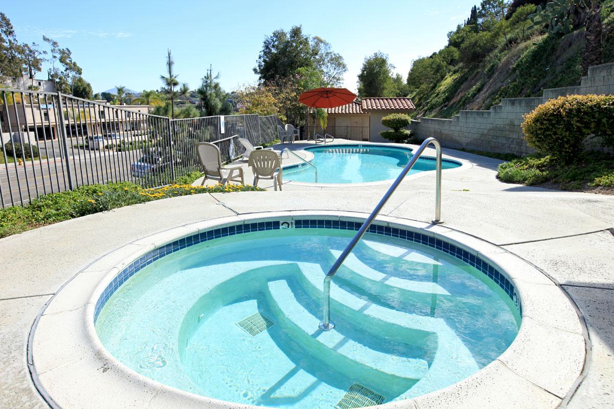 a person in a pool