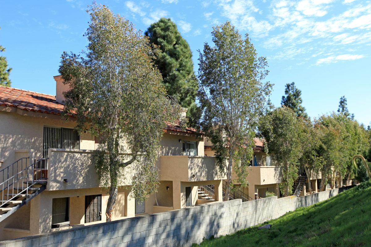 a house with trees in the background