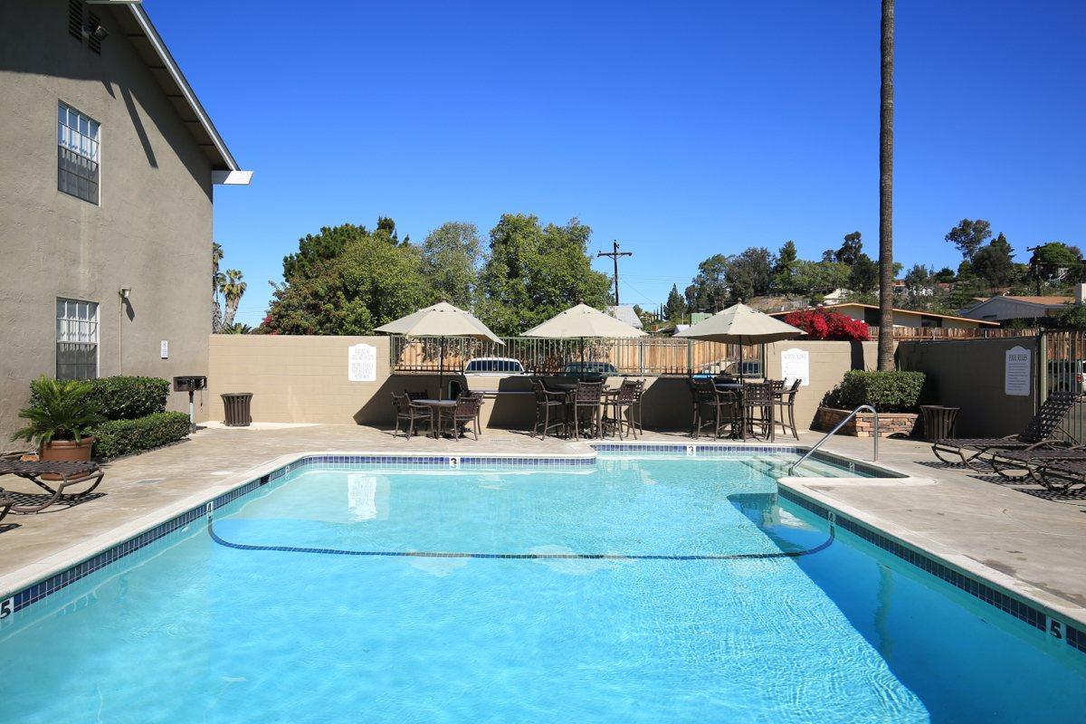 a house with a pool of water