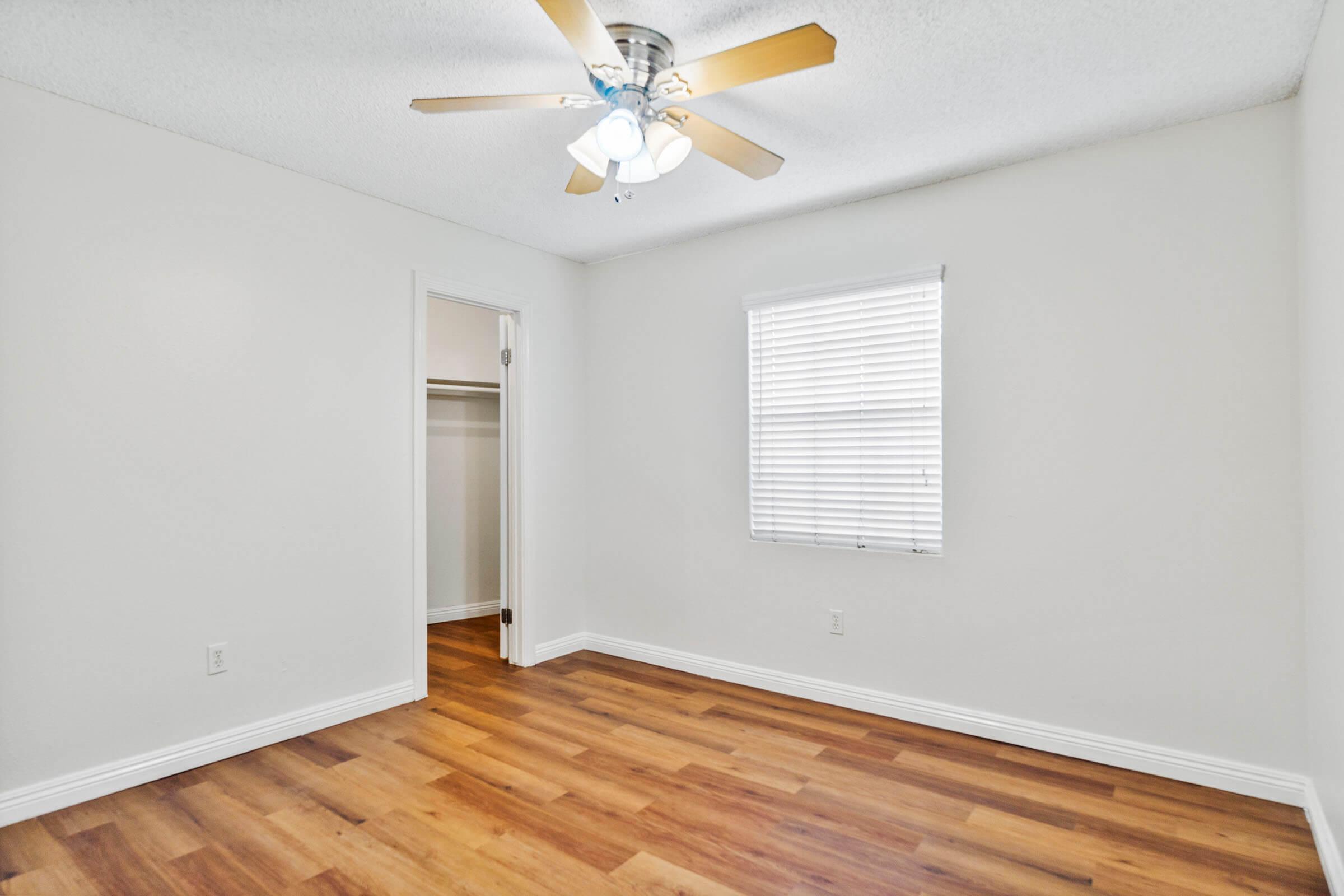 a room with a wood floor