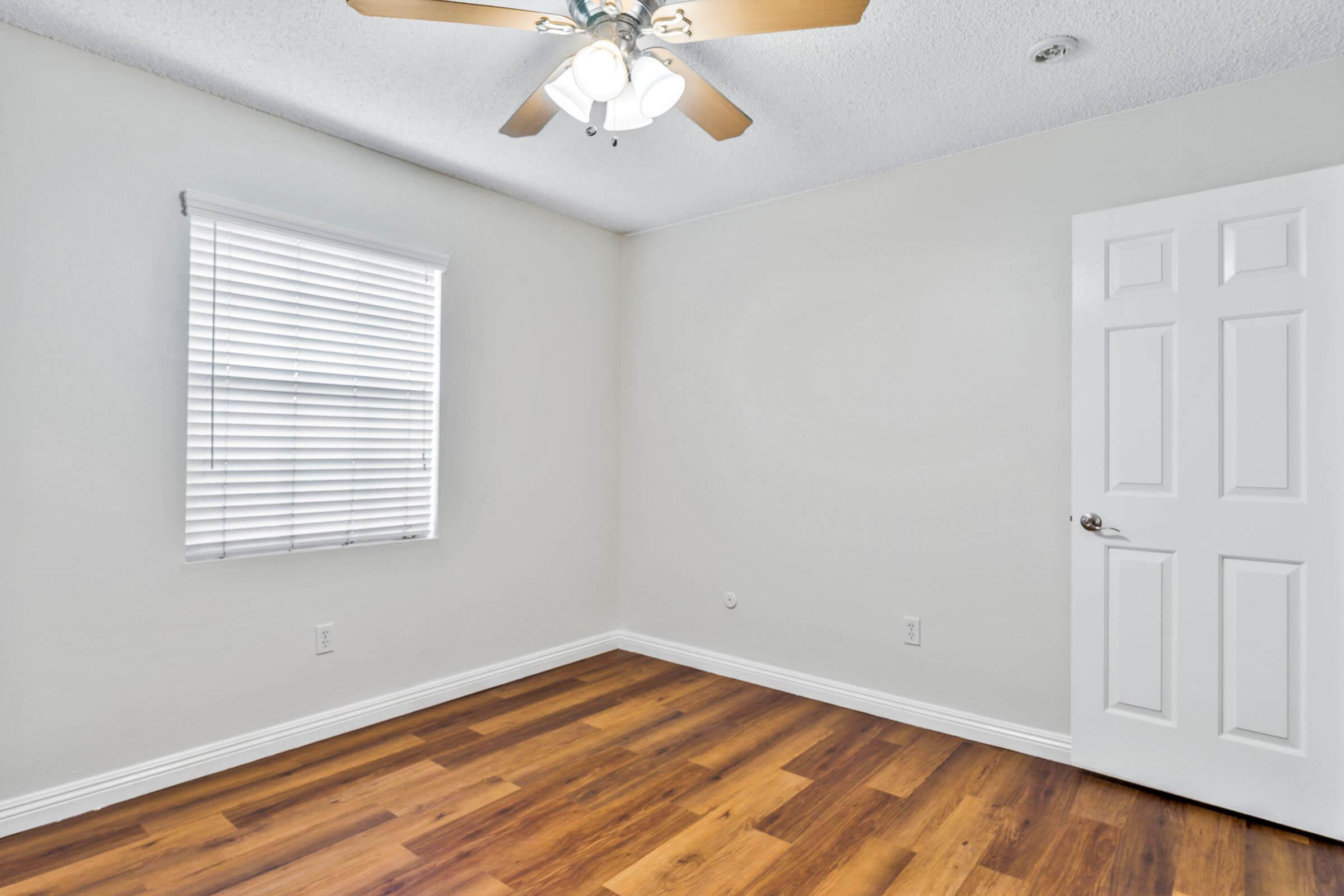 a room with wood floors