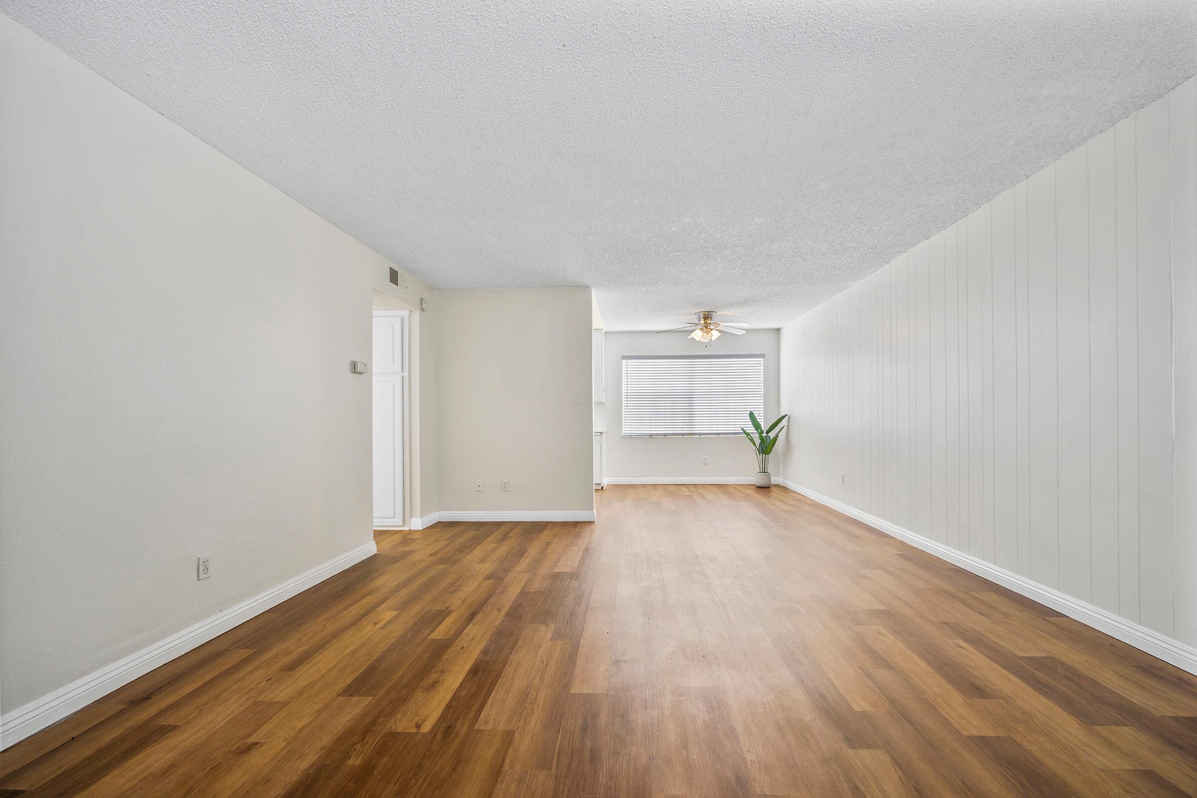 a room with a wood floor