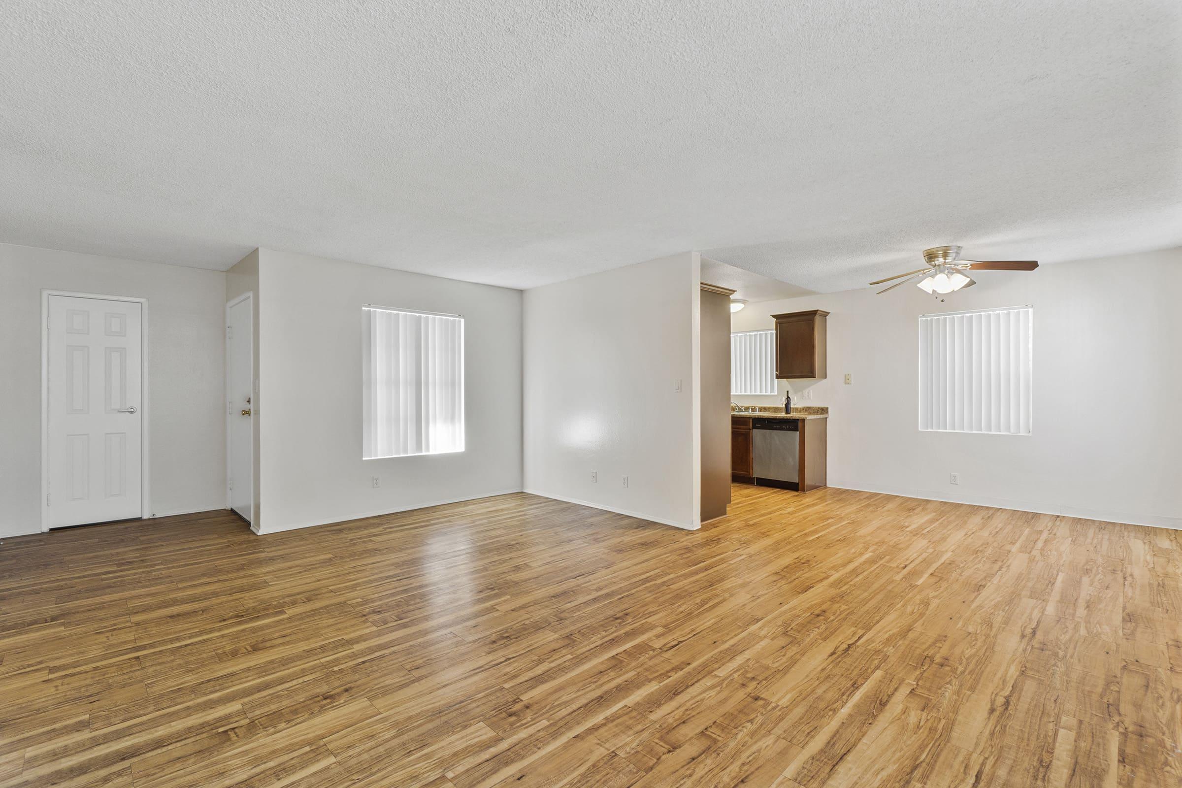 a room with a wood floor