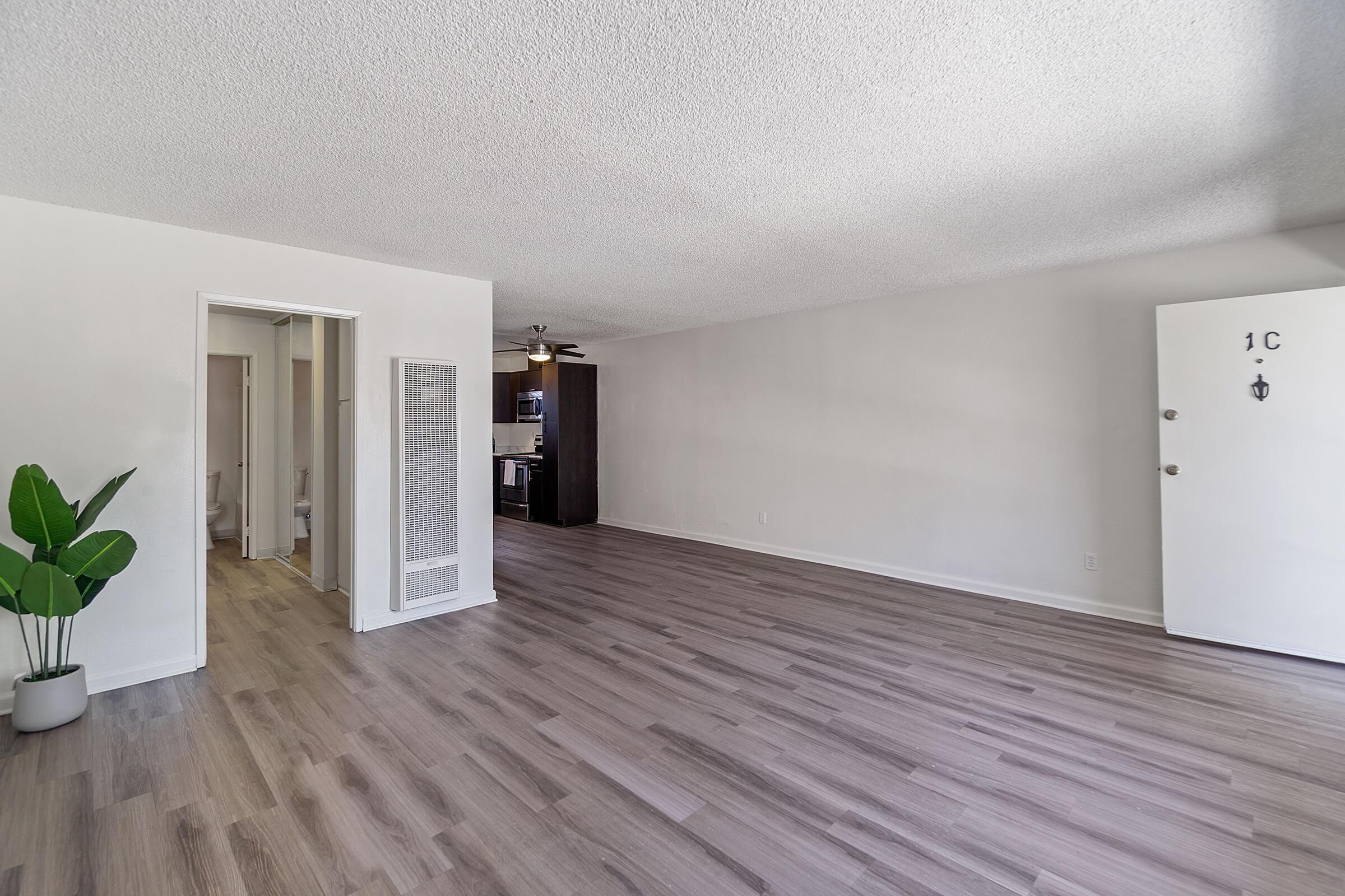 a room with a wood floor