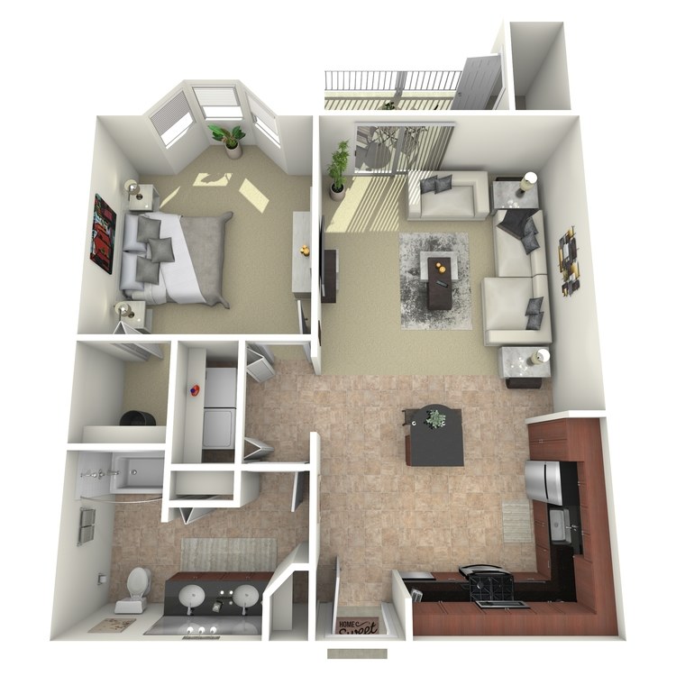 Floor plan image of 1x1B