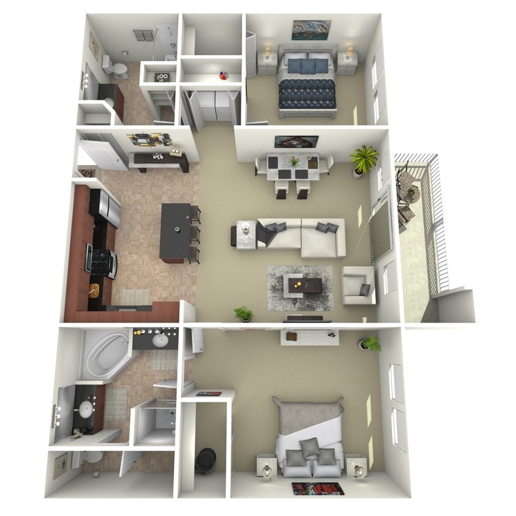 Floor plan image of 2x2B