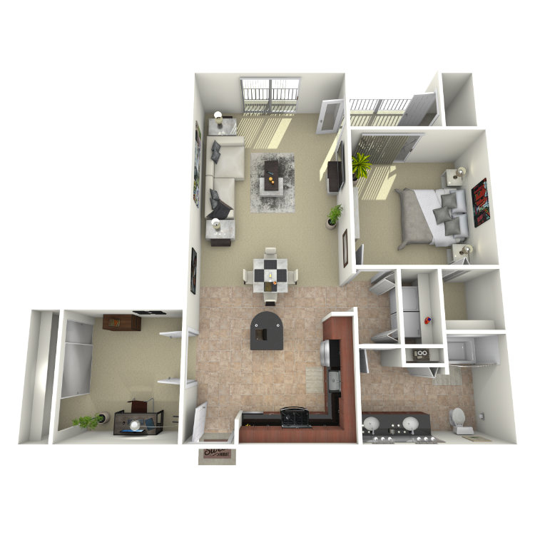 Floor plan image of 1x1D