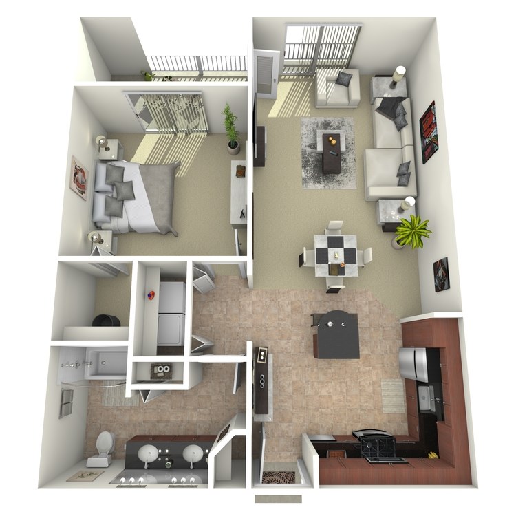 Floor plan image of 1x1C
