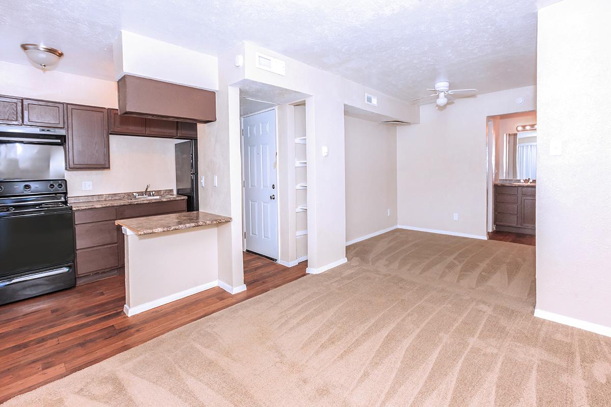 a kitchen with a wood floor