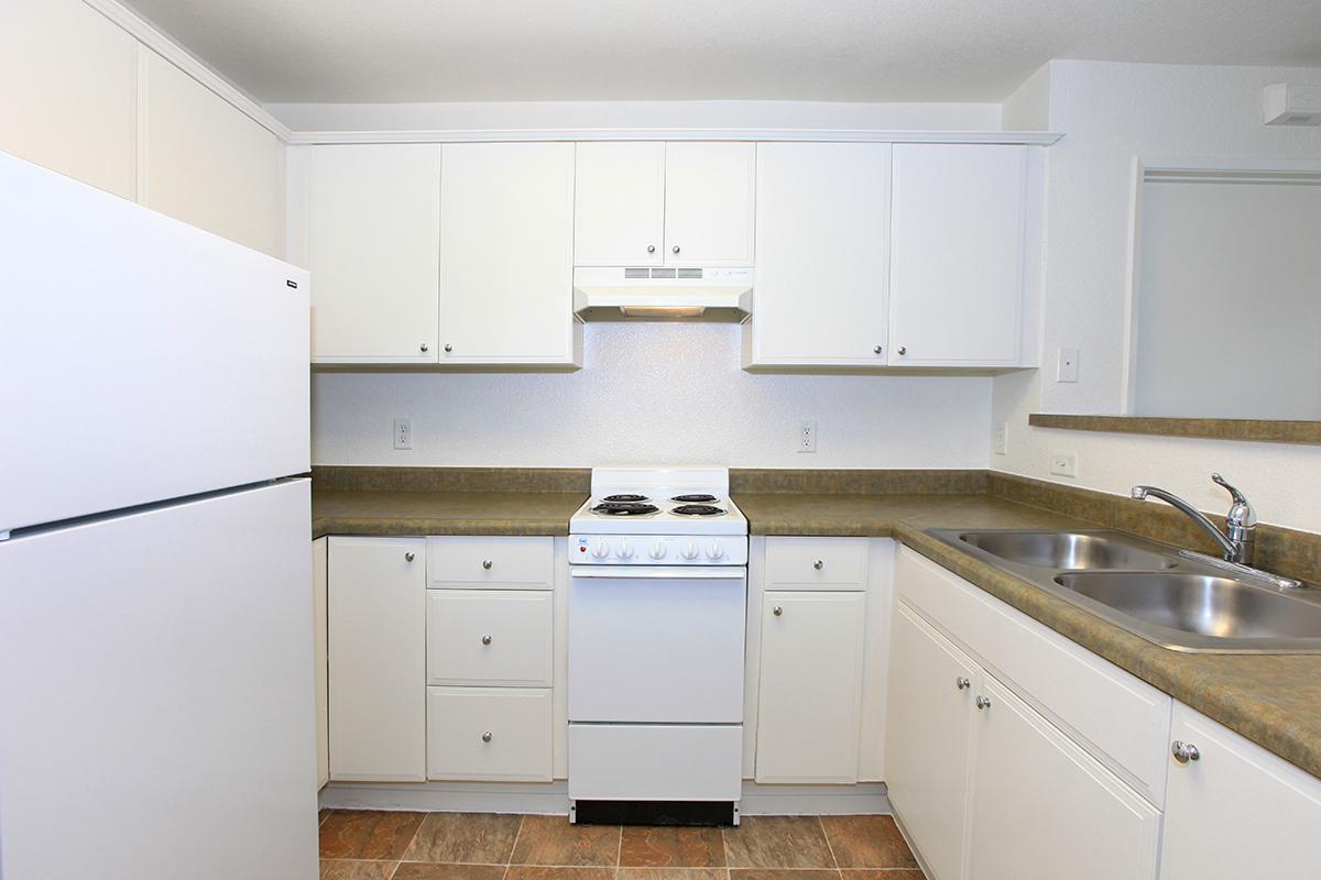 Kitchen with white appliances