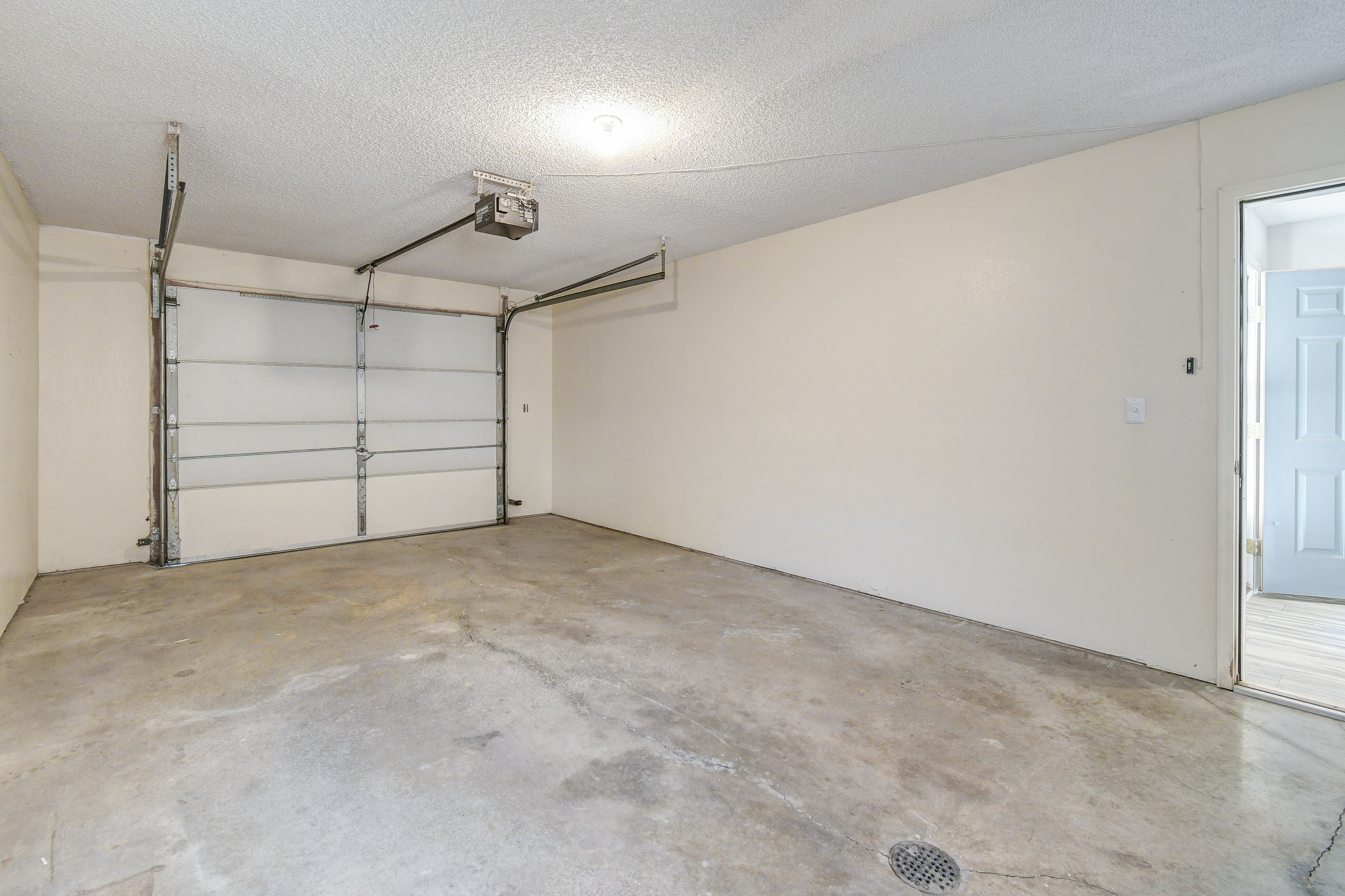 Townhome empty garage interior at The Arbor in Blue Springs, Missouri