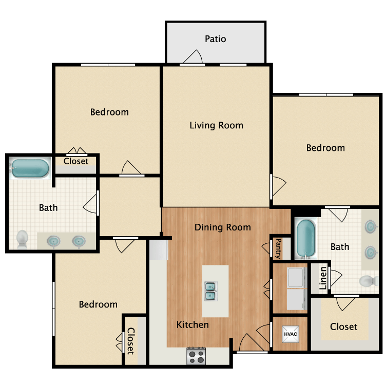 Floor plan image of 3A