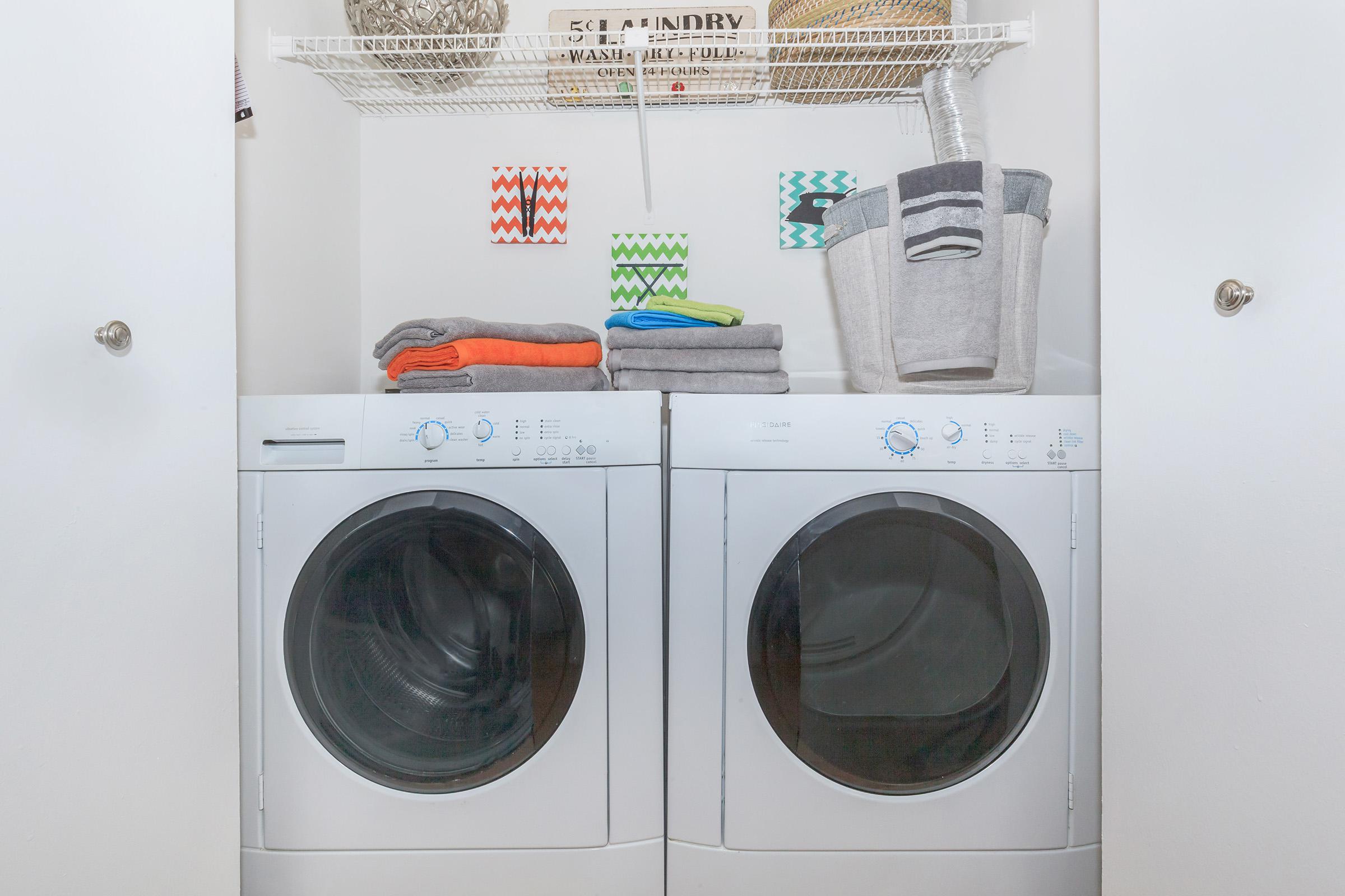 Washer and dryer connections in townhomes at Waterford Village