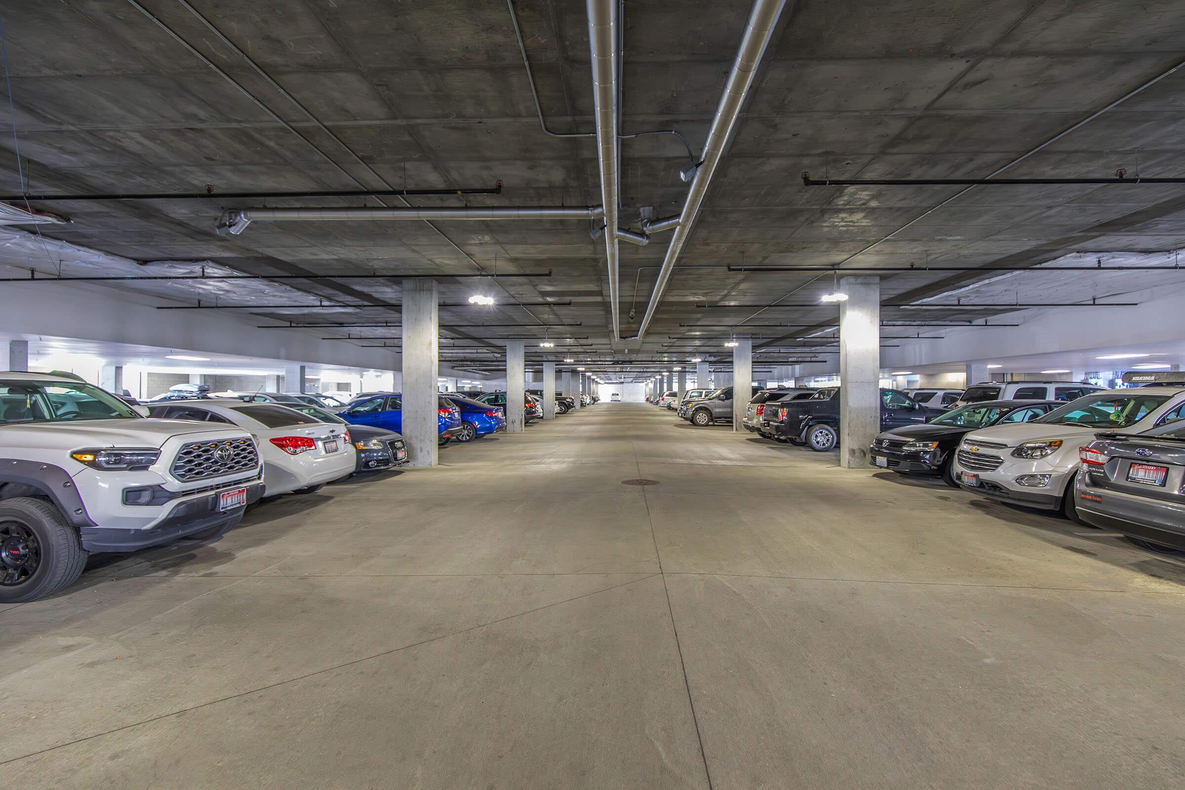 a car is lined up in a parking lot