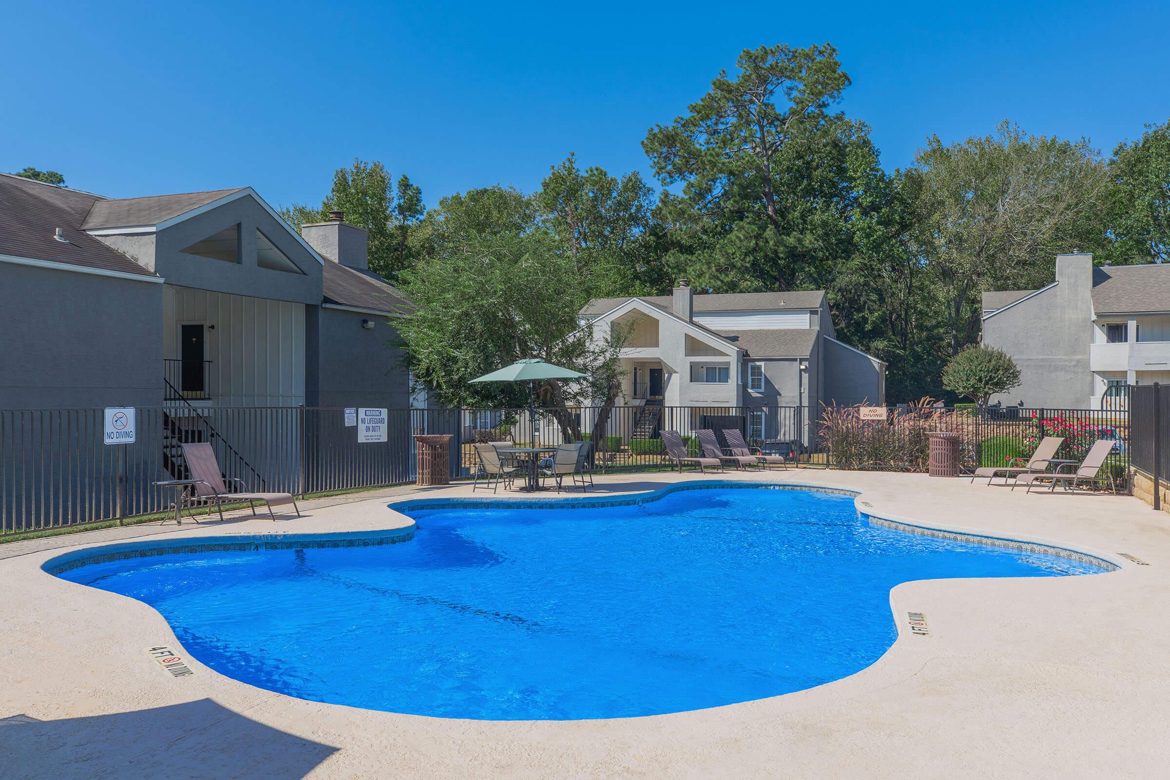 a small house in a pool of water