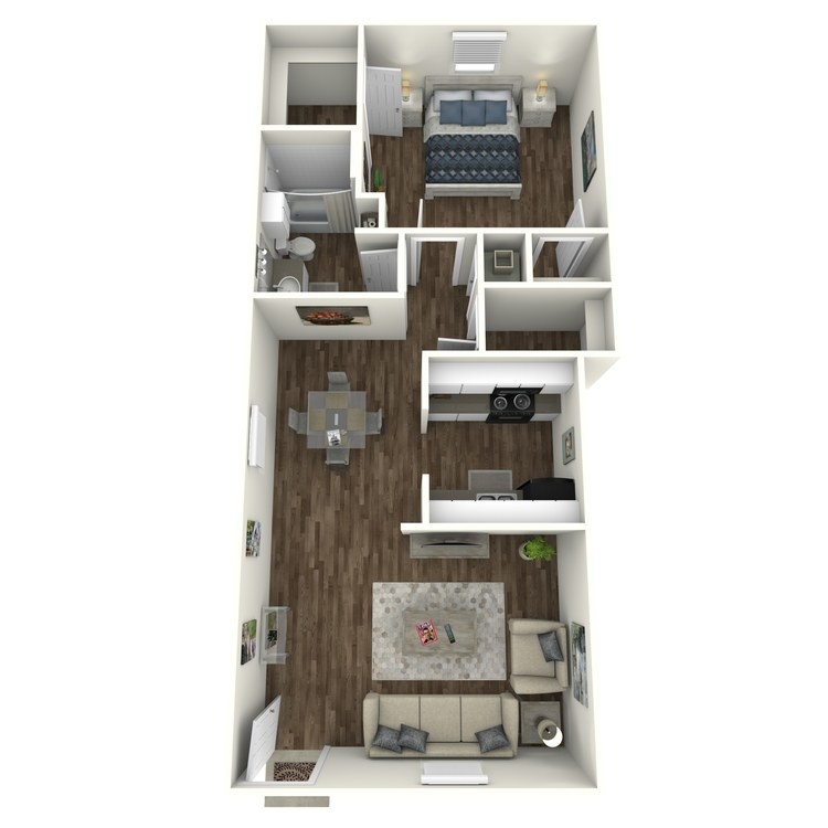 Floor plan image of 1 Bed 1 Bath A