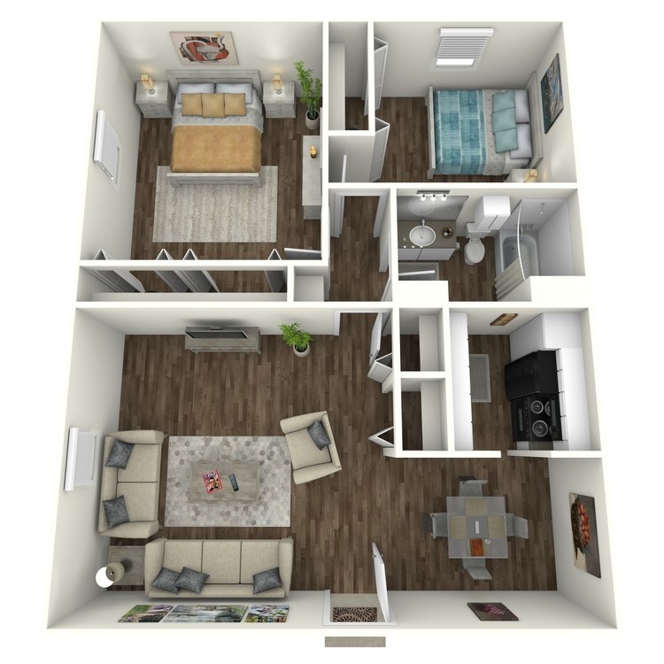 Floor plan image of 2 Bed 1 Bath A