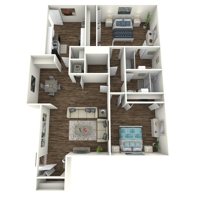 Floor plan image of 2 Bed 2 Bath