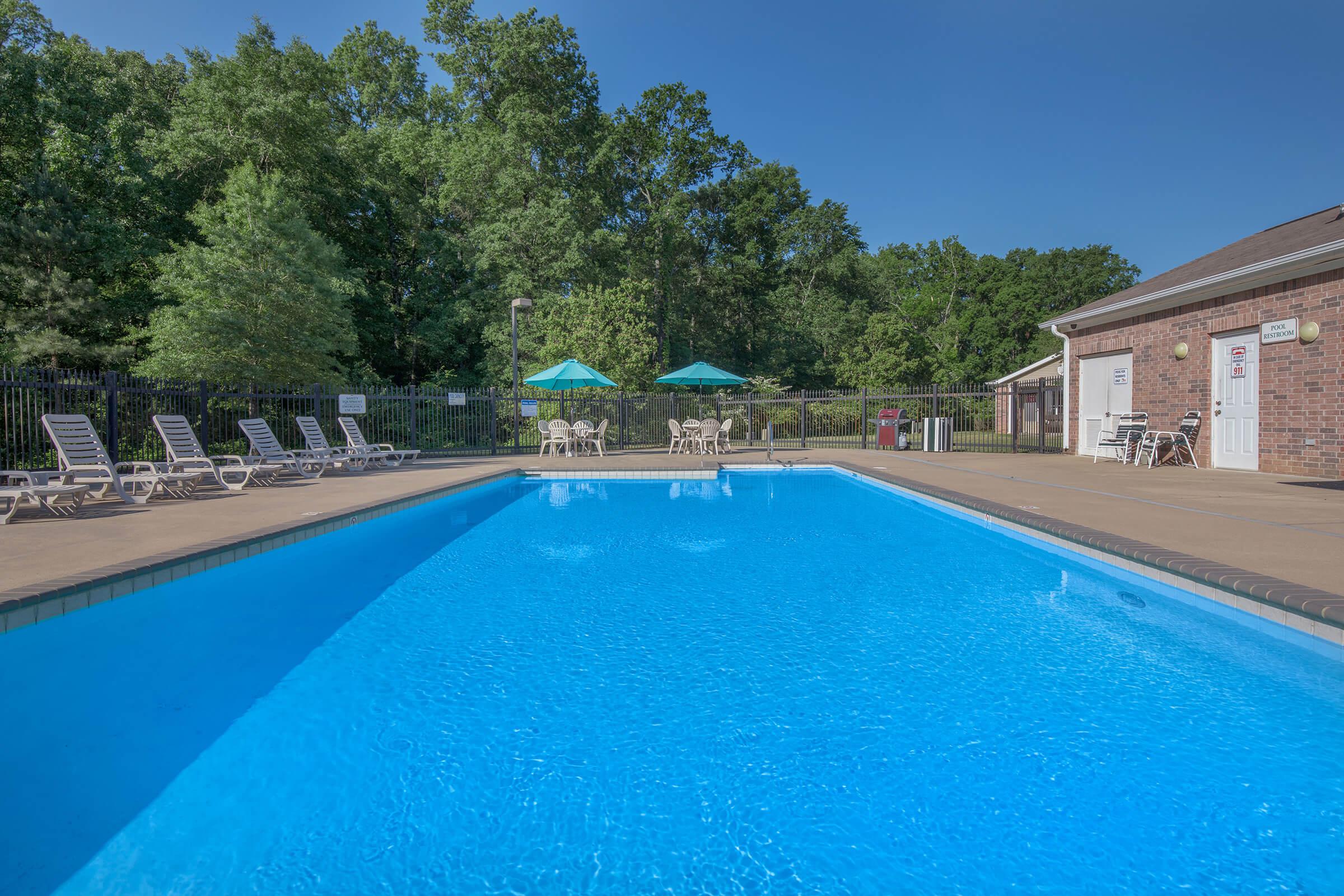 a blue pool of water