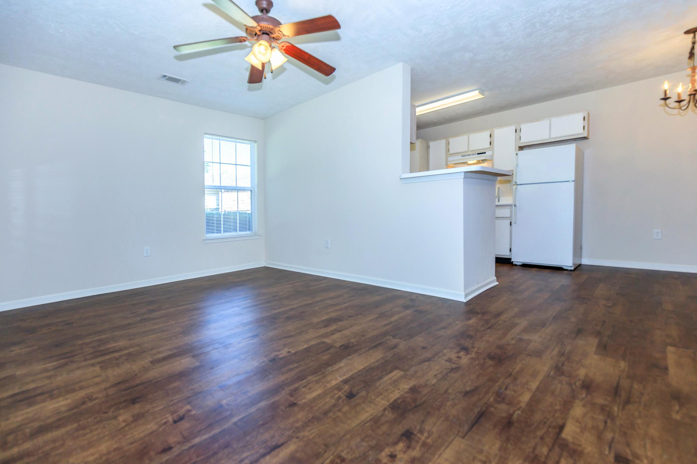 a room with a wood floor