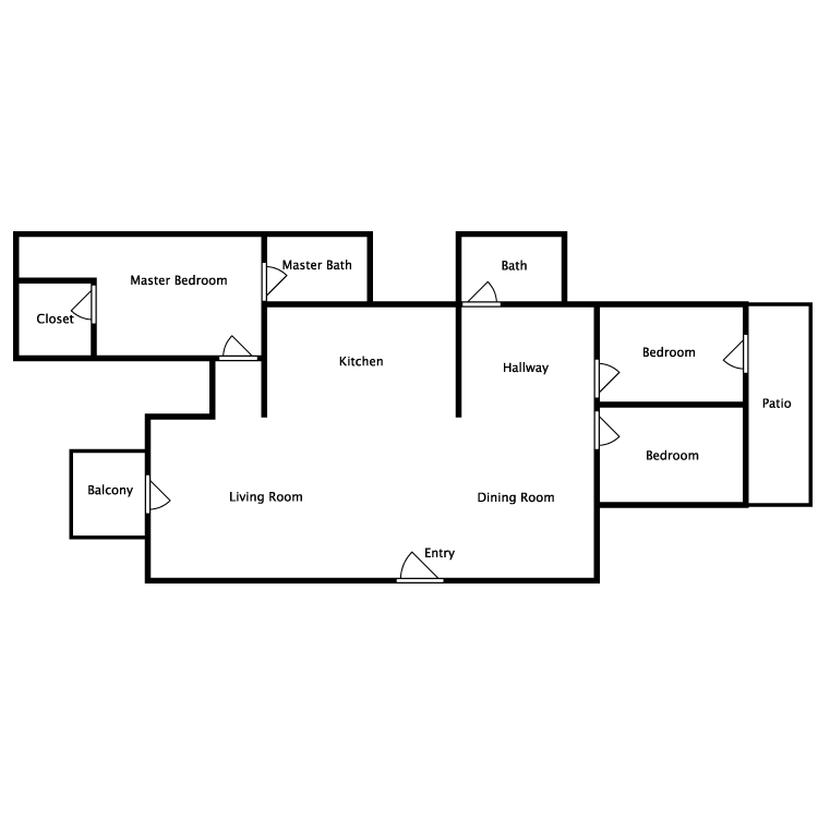 Floor plan image of 3 Bed 2 Bath