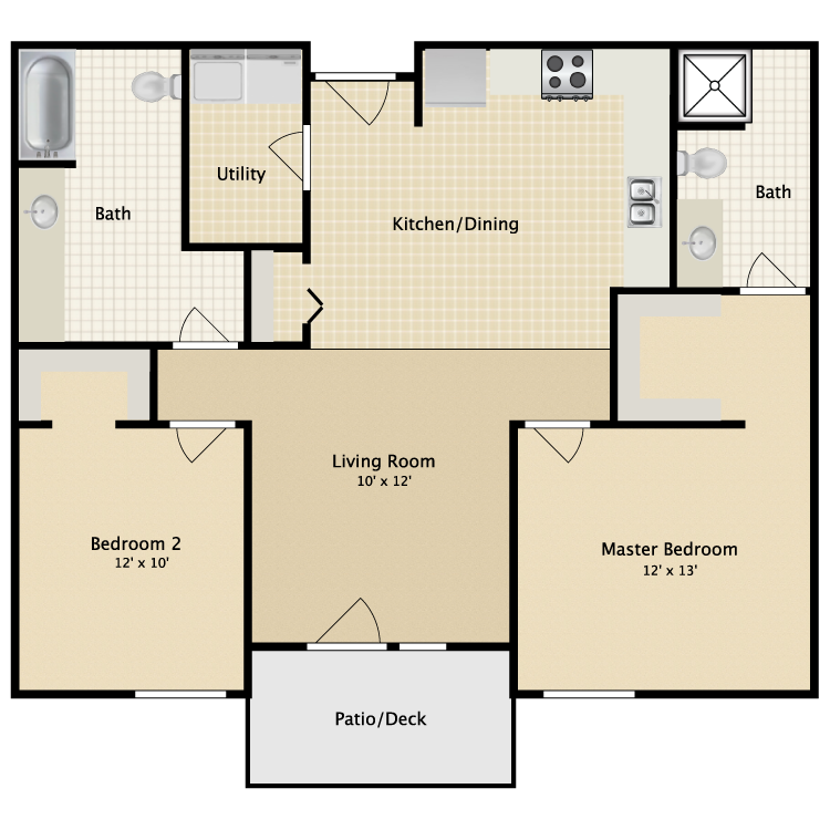 Floor plan image of Two Bedroom